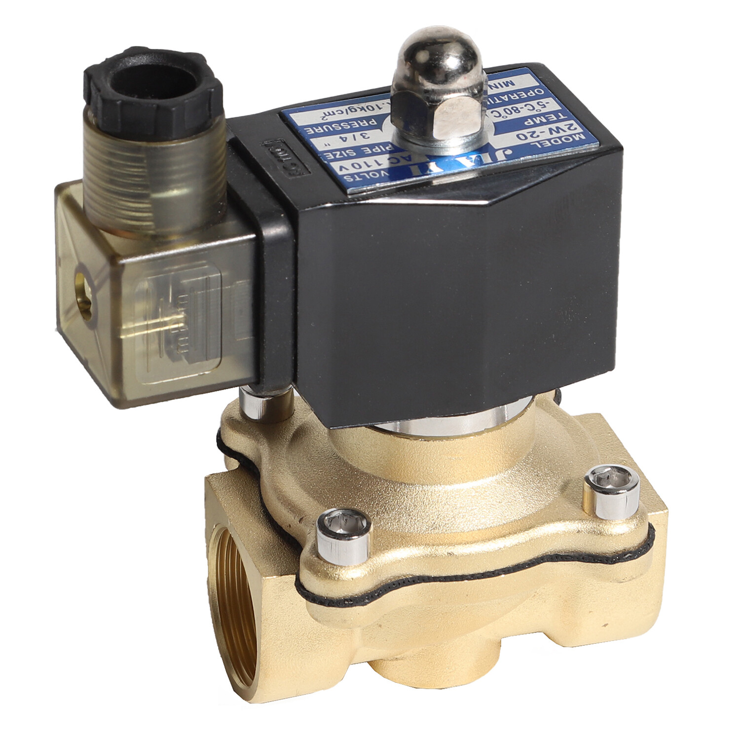3/4″ Normally Closed Brass Solenoid Valve 110Volt AC Water Air Gas VITON DN16