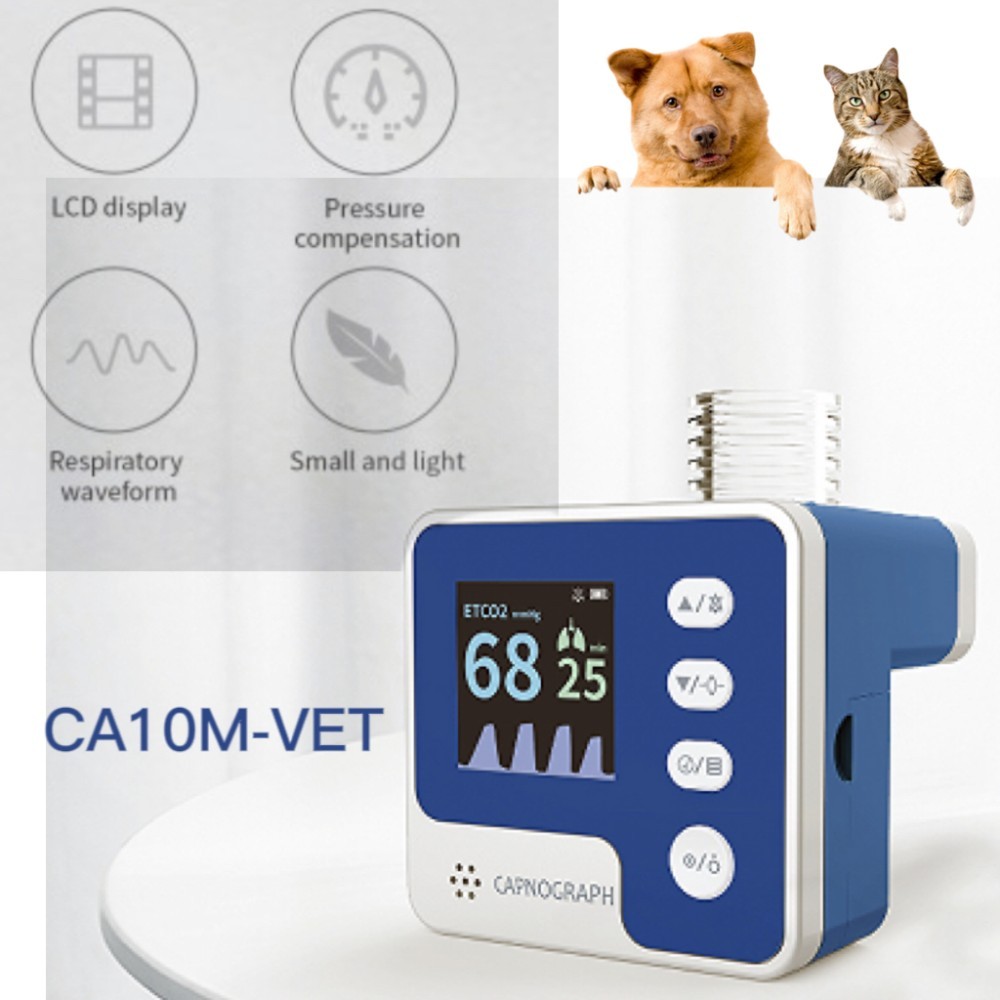 CA10M Mainstream End-tidal Capnograph ETCO2 Respiration Alarm Monitor Vet use