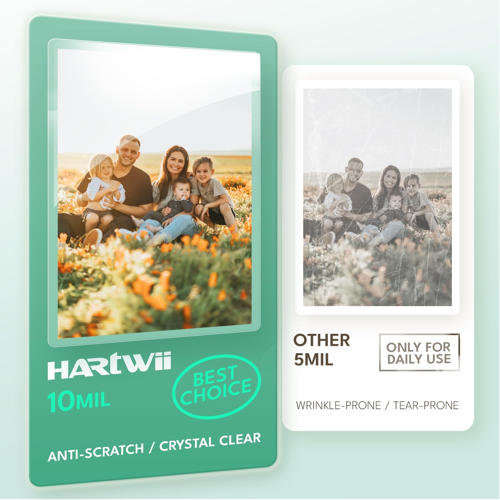 HARTWII 25 Pack Self-Sealing Laminating Pouches 5×7 Inch,10 5.4×7.4″_10Mil