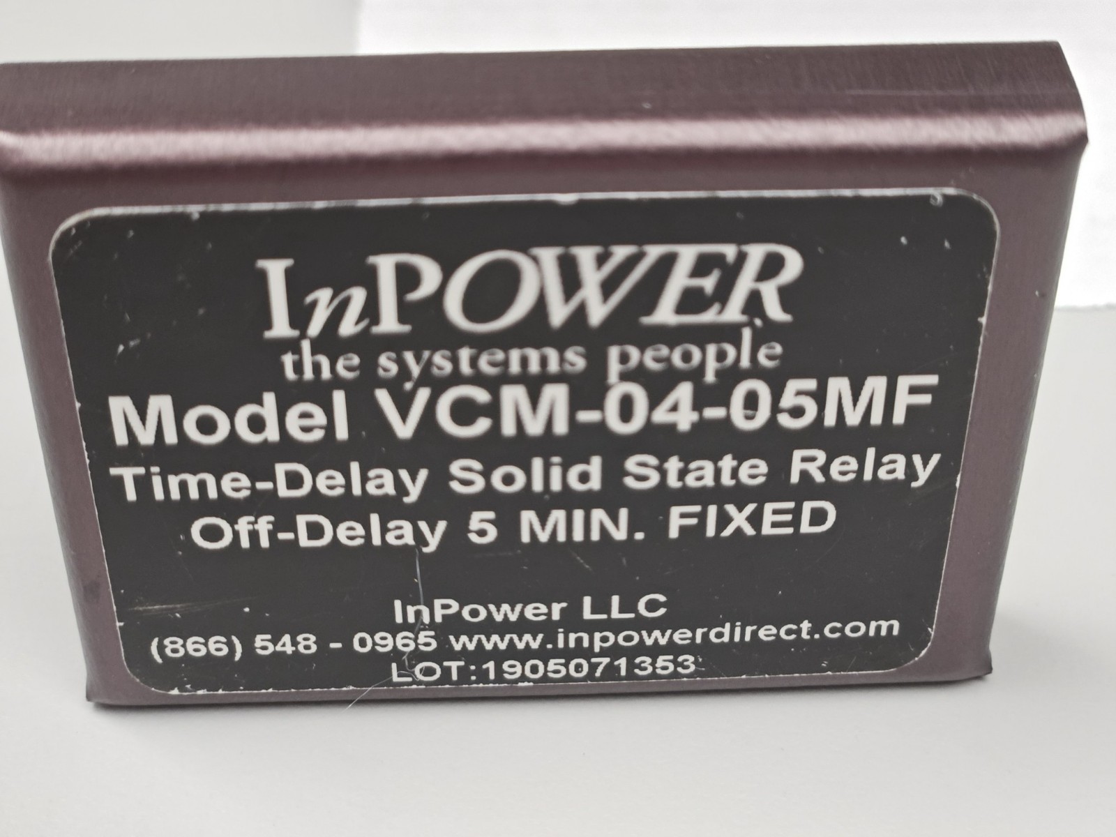 InPower VCM-04-05M Time-Delay Solid State Relay Off-Delay 5 Min Fixed