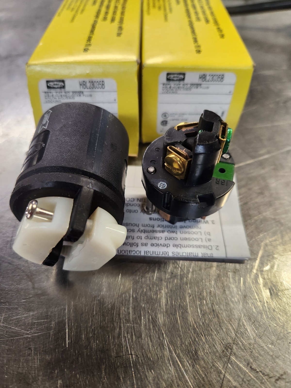 (2) Hubbell HBL23035B Hubbellock Locking Plug