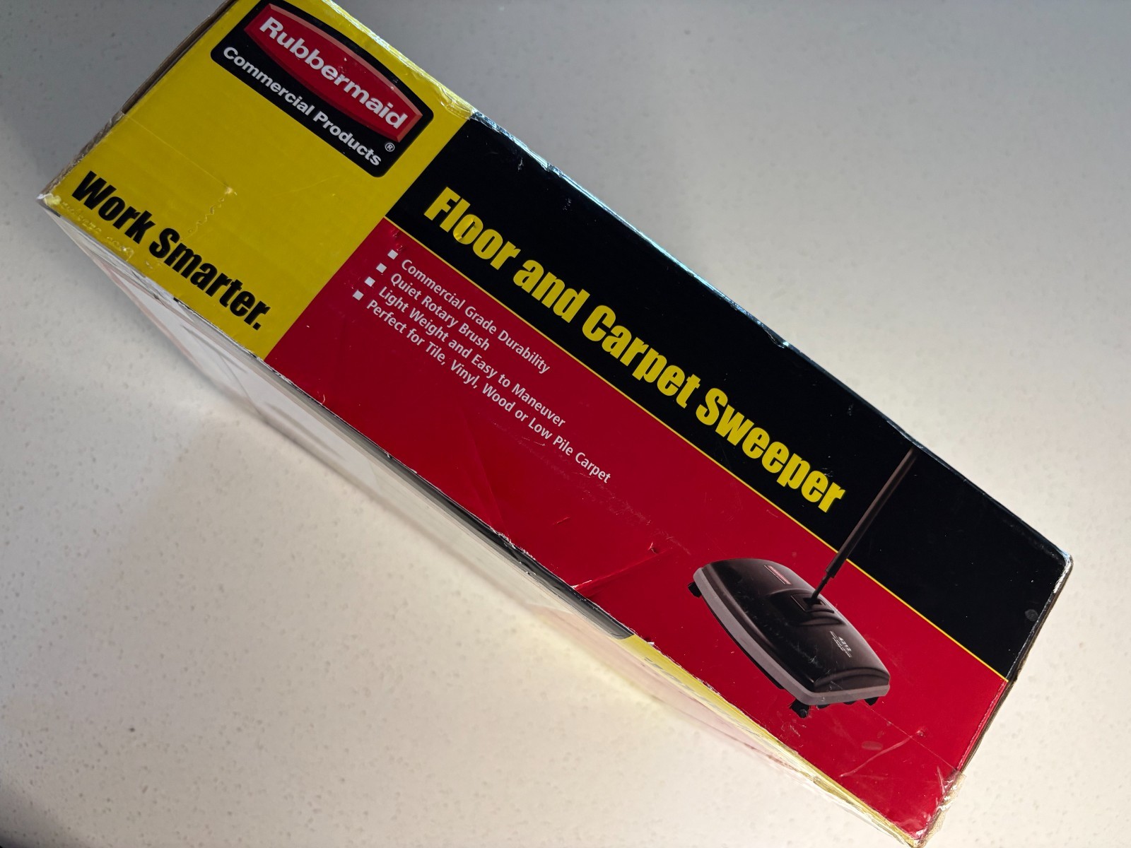 Rubbermaid Commercial 421288BLA 44 in. Floor and Carpet Sweeper – Black/gray NEW