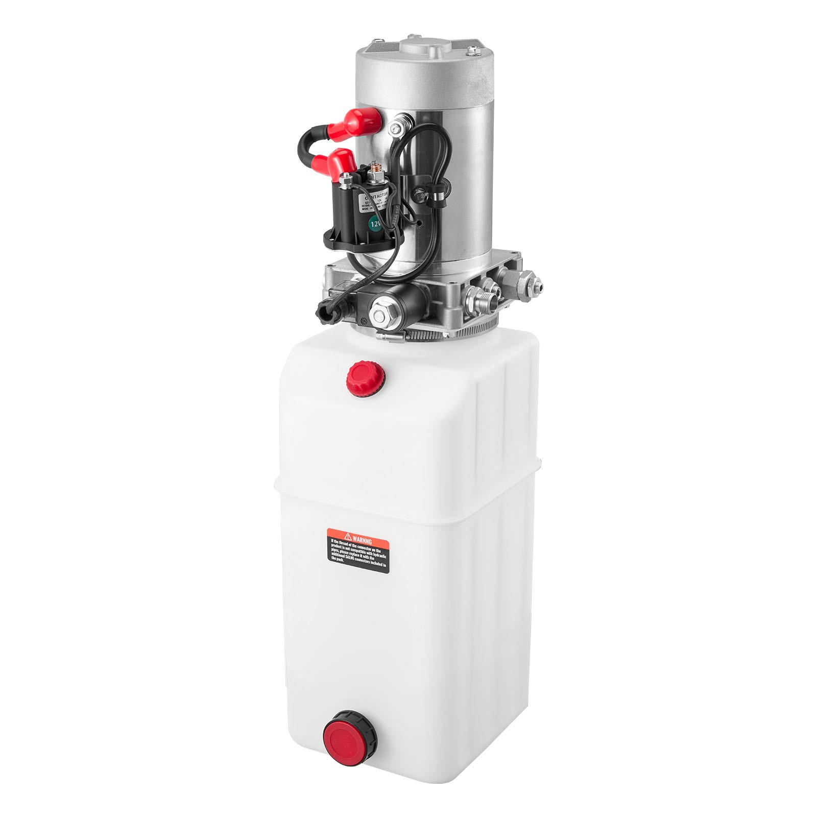 Uimoso 6 Quart Single Acting Hydraulic Pump Dump Trailer Power Unit DC 12V SAE#6