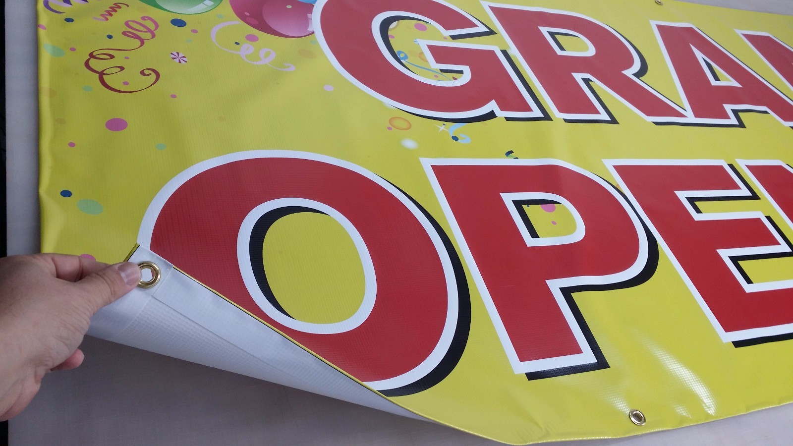 Grand Opening Red White & Blue Banner 18″x48″ Free Shipping & Ready to Hang!