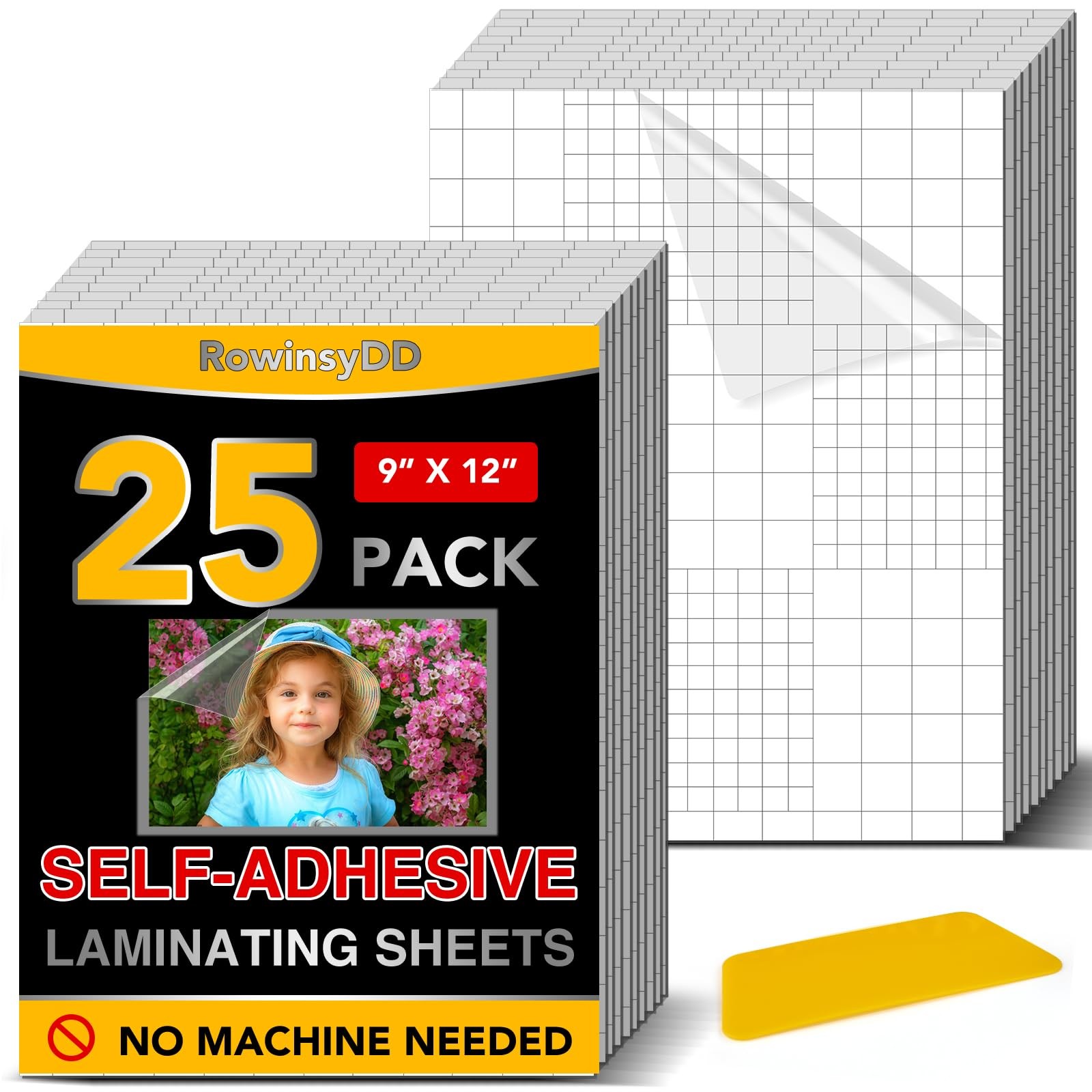 25 Pack Self Adhesive Laminating Sheets, 9 X 12 Inch, Clear Sticker Laminate …