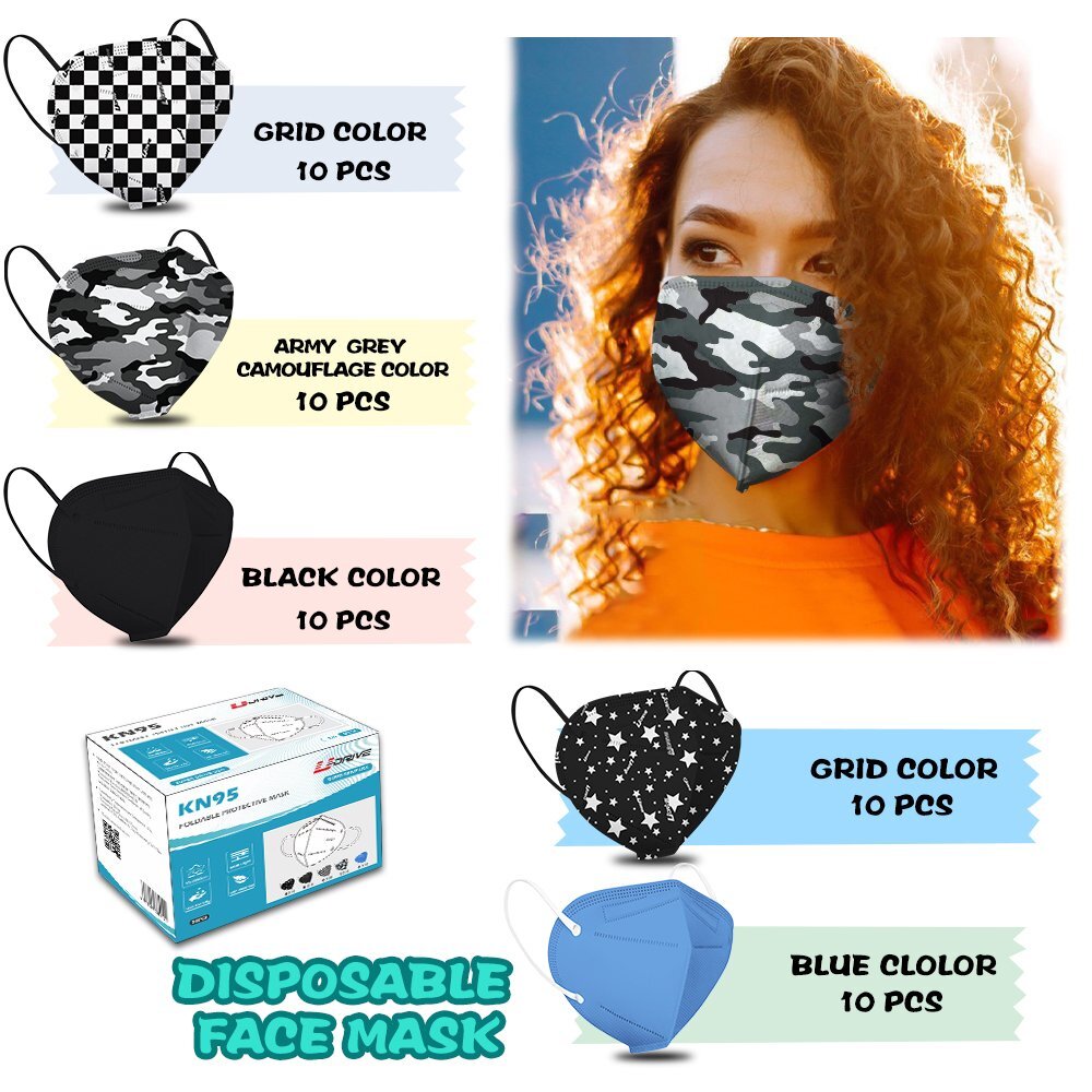 50/100 PCS KN95 Face Masks Protective 5-Layer Disposable Respirator US Seller