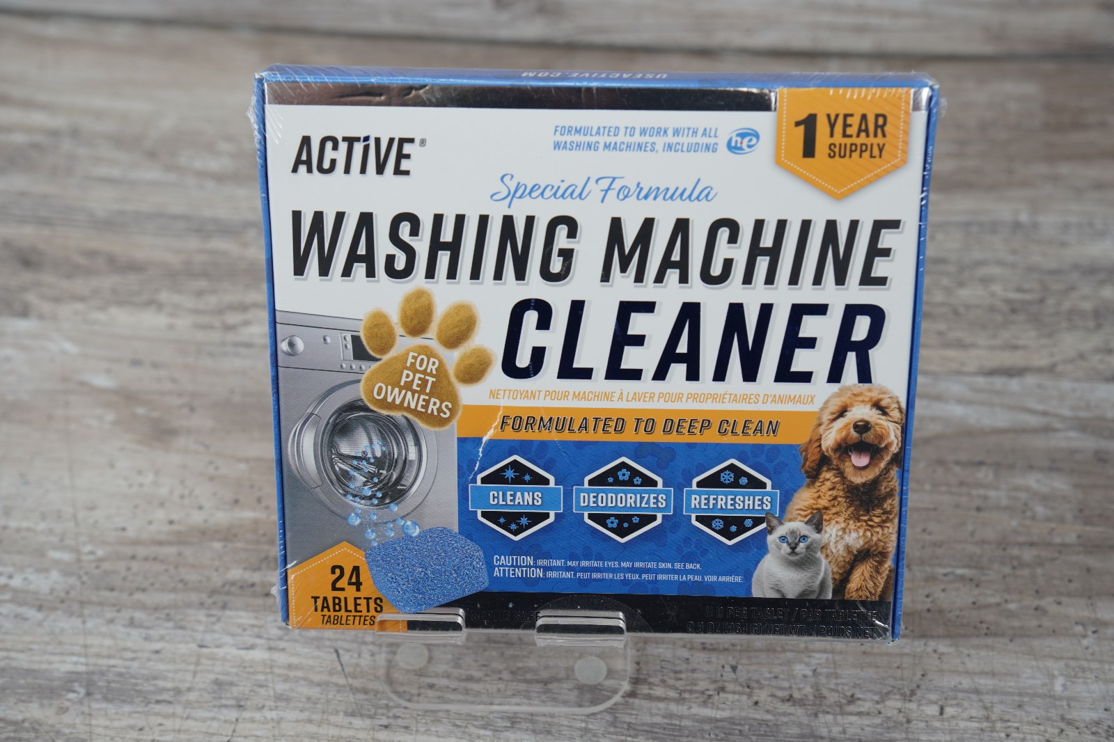 ACTIVE Washing Machine Cleaner for Pet Owners 1 Count (Pack of 24), Blue