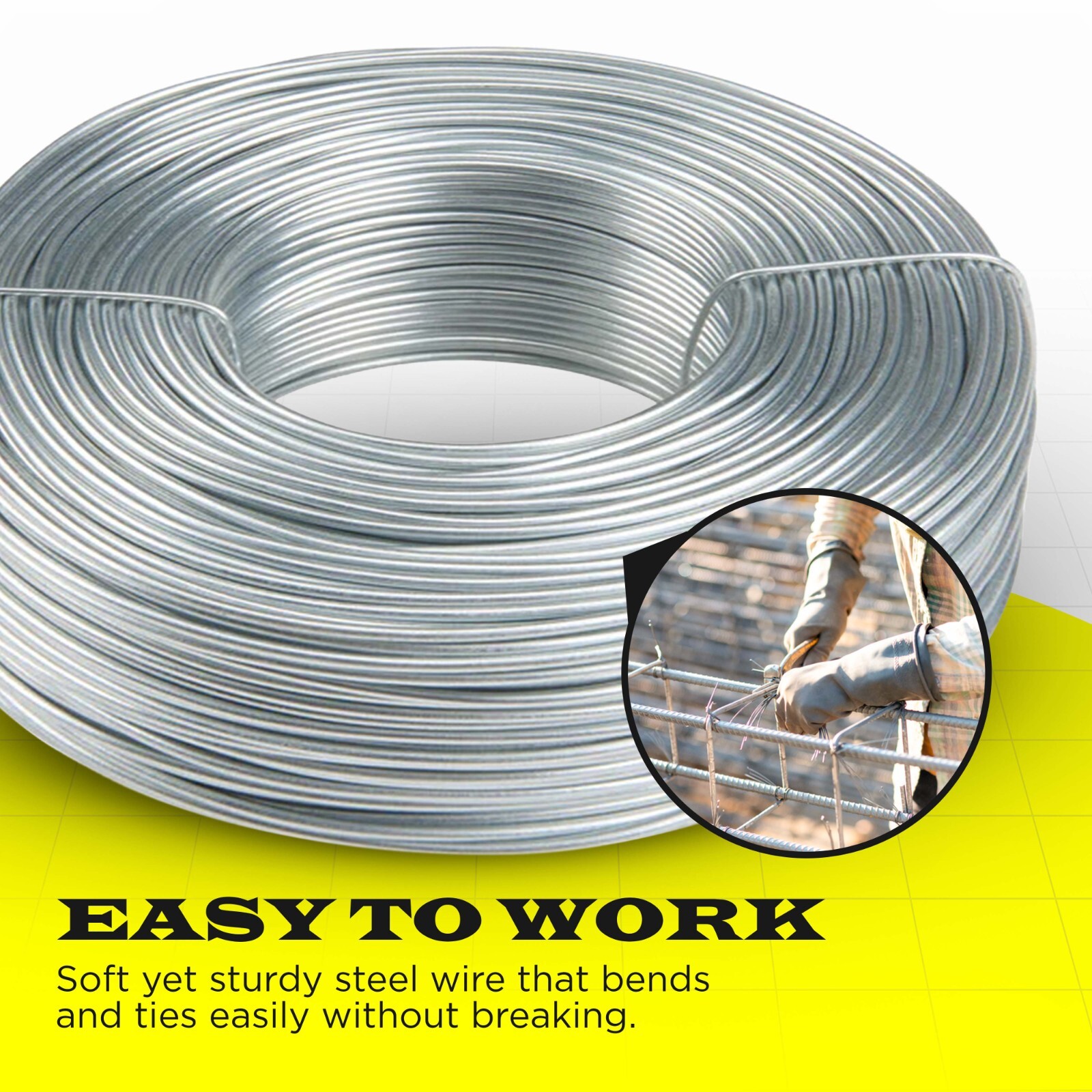Galvanized Tie Wire, 16 Gage Soft Annealed, 3.5lb Rolls 1 – 100 Qty SIMBA STEEL
