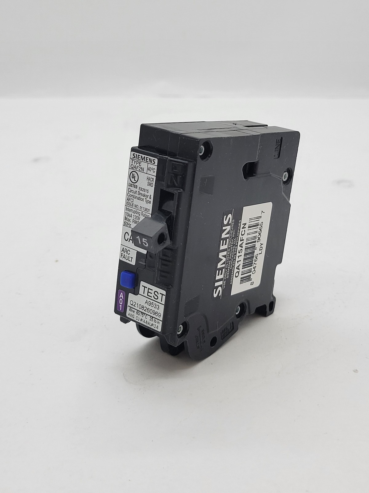 10PC Siemens QA115AFCN Plug-In Circuit Breaker 15A 1P 120V 10KA QAF2N CAFCI