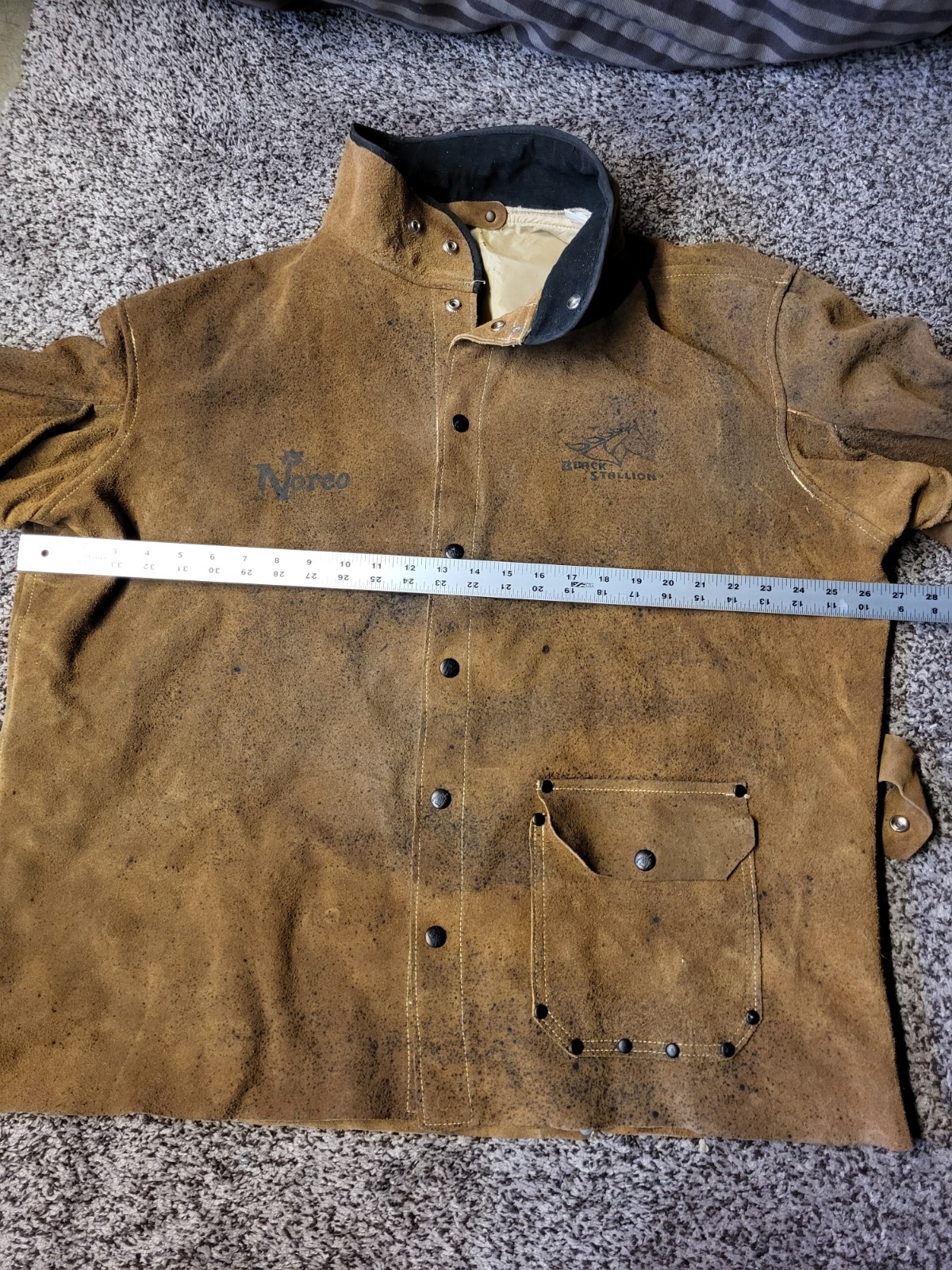 REVCO BLACK STALLION 30WC SPLIT COWHIDE WELDING JACKET SIZE XXXL Used
