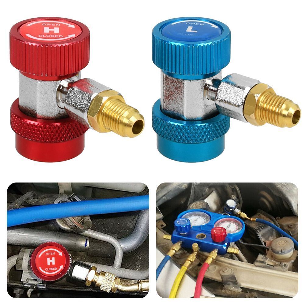 AC High Low Side Quick Connector Adapter Fitting Coupler Kit For Car AC 1/4″ SAE