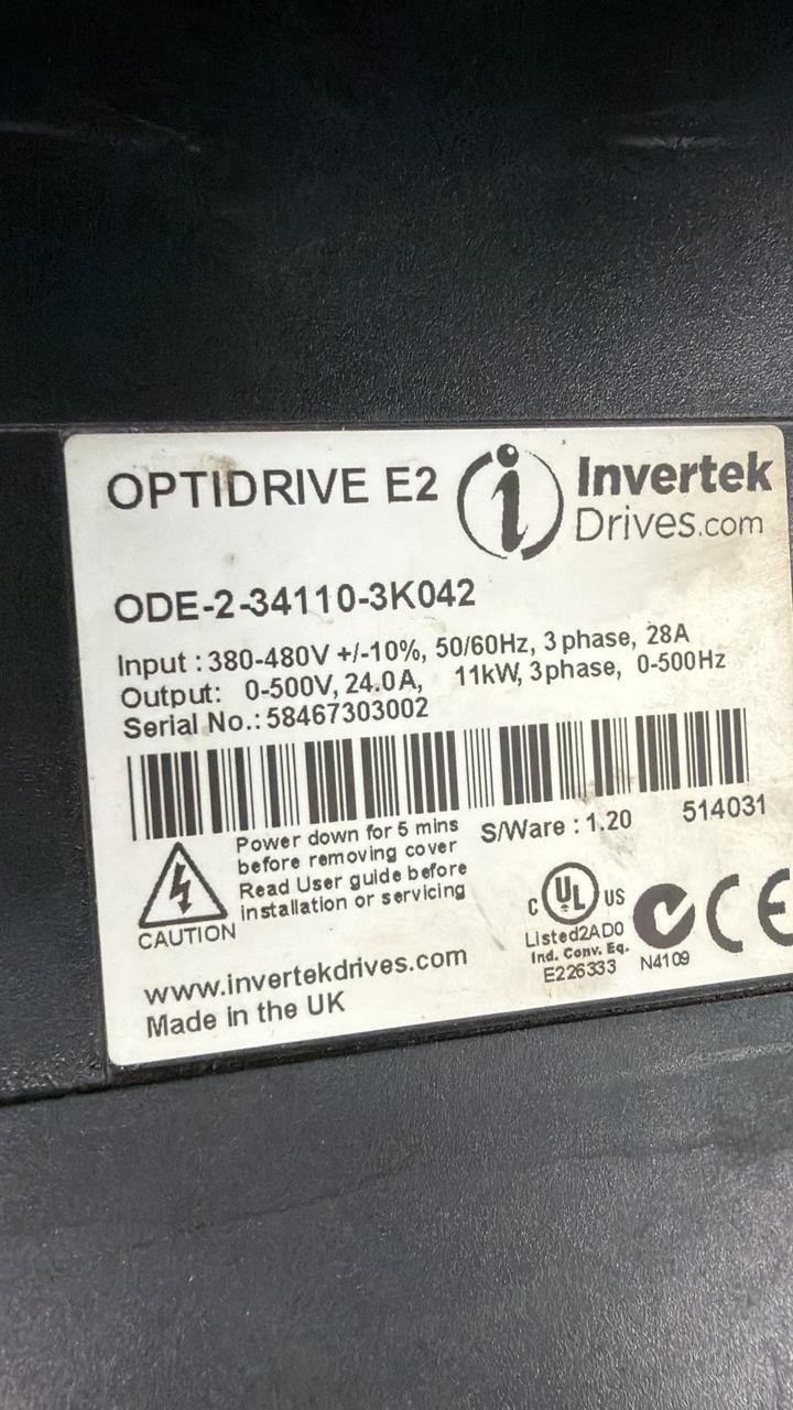 Invertek Optidrive E2 ODE-2-34110-3K042 AC Variable Speed Drive 380-480V 11kW 3P