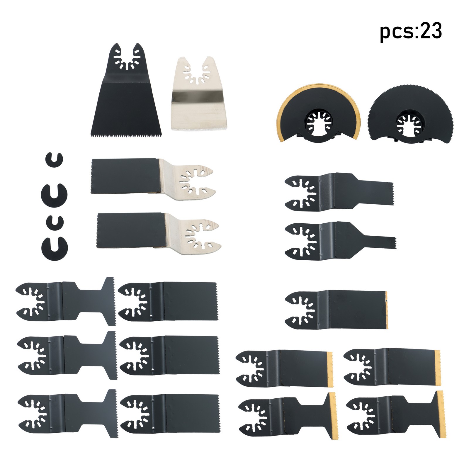 23 Pieces Oscillating Saw Blades – Titanium & Carbide Multitool Blades Kit