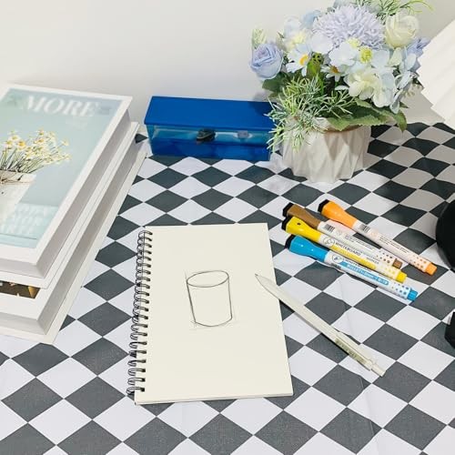 DSTELIN Blank Spiral Notebook 3-Pack Soft Cover Sketchbook 7.5 x 5.1 Black