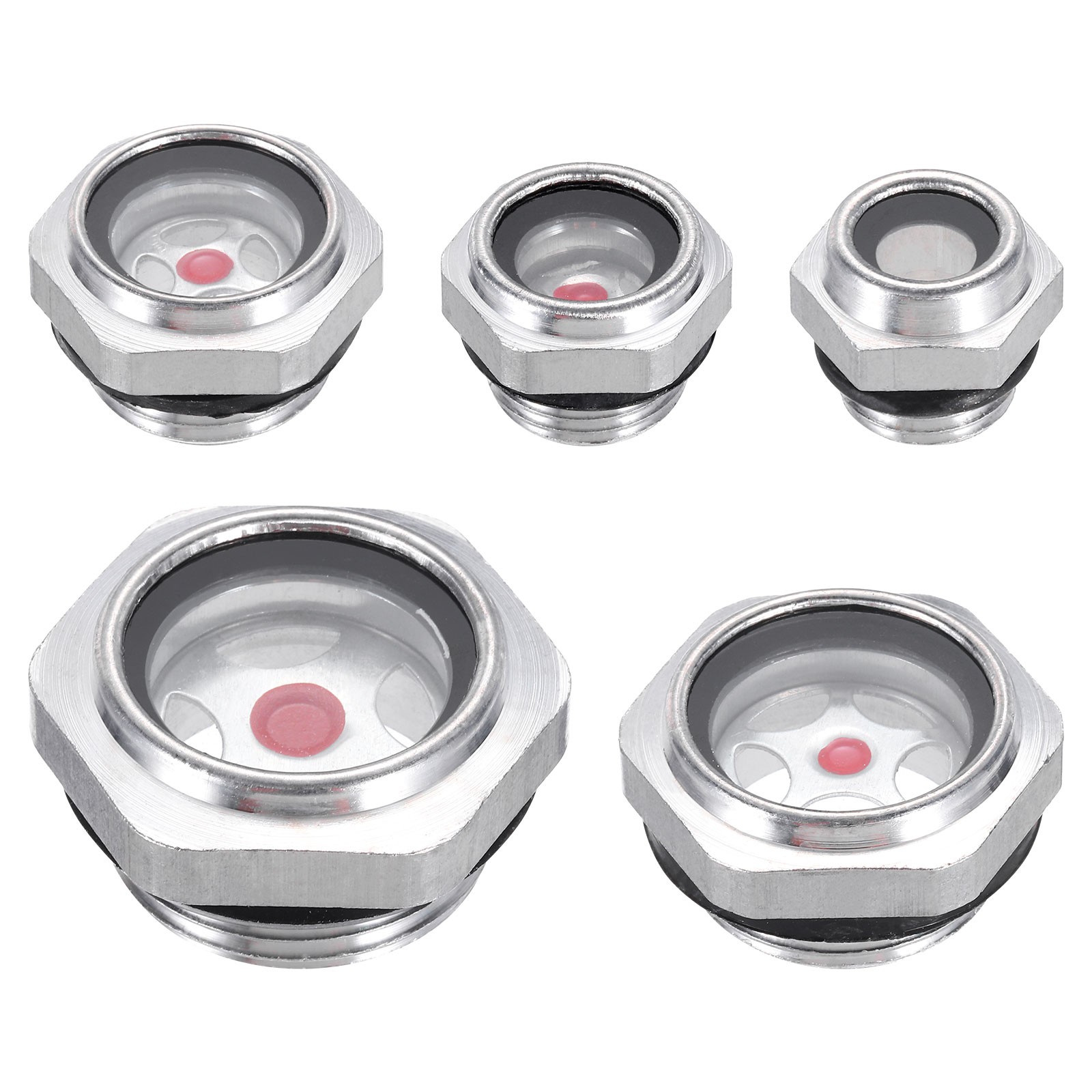 5 x Oil Sight Glass 1/4″ 3/8″ 1/2″ 3/4″ 1″ Male Threaded Liquid Level Gauge