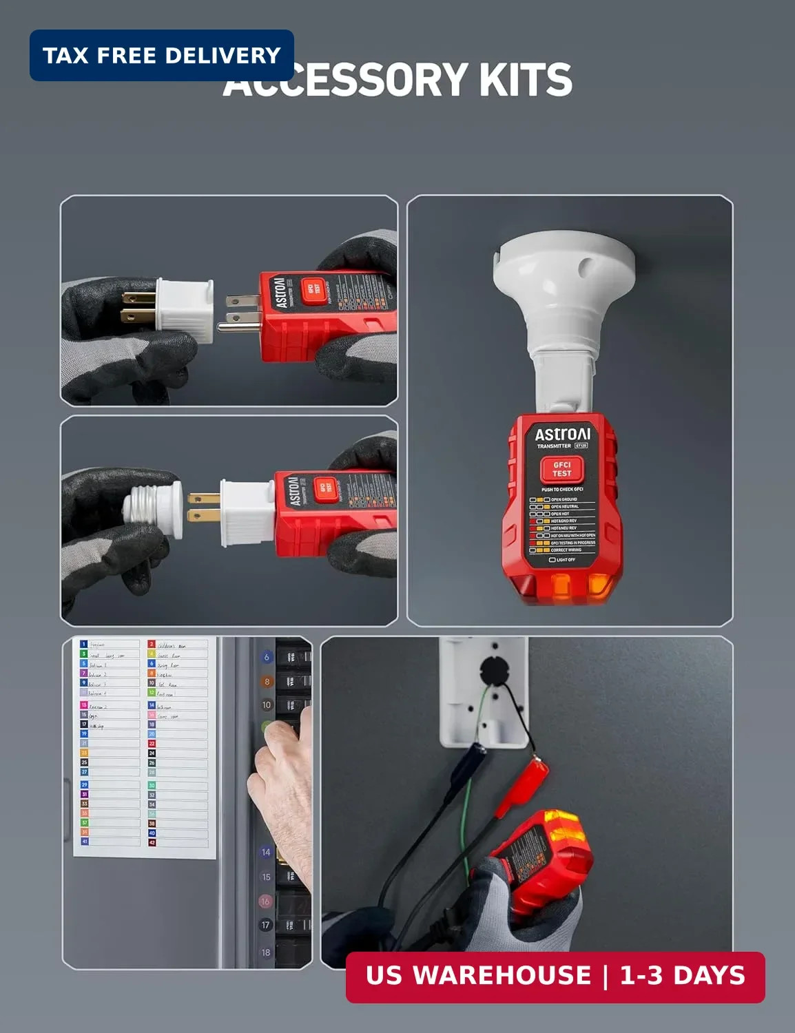 AstroAI Circuit Breaker Finder with GFCI Outlet Tester, Electrical Tester Tool f