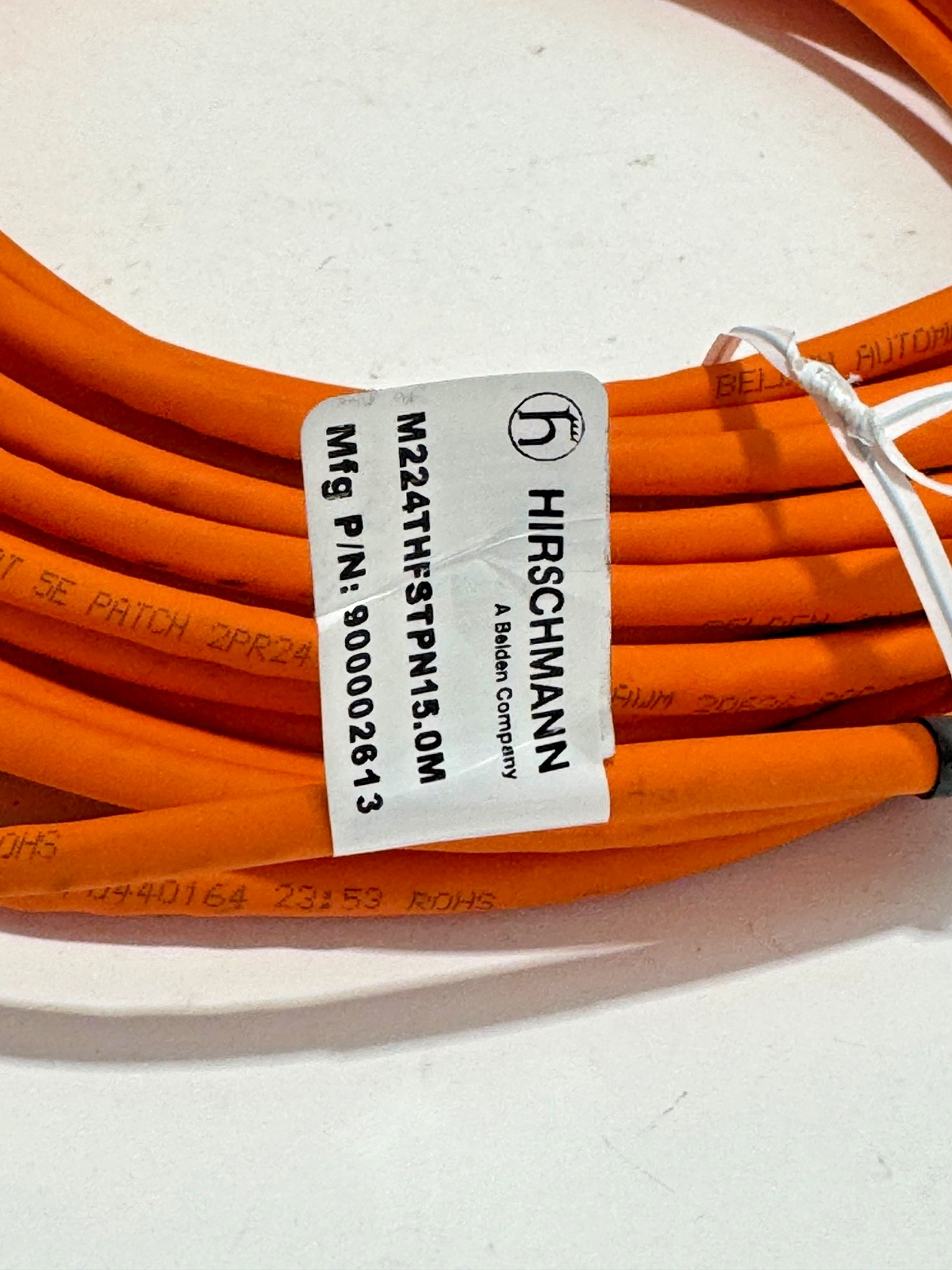 HIRSCHMANN M224THFSTPN15.0M Ethernet Cable 900002613 M12-PM Male to Male 15M