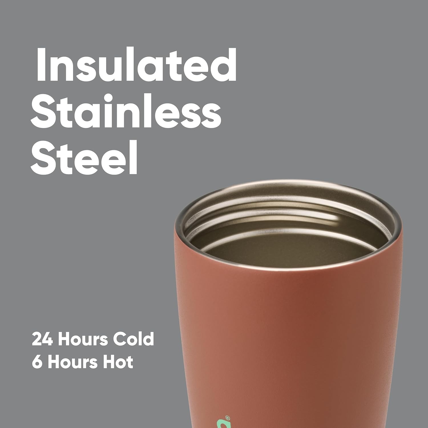 Owala SmoothSip Slider Insulated Stainless Steel Coffee 12 Ounces, Cozy Cocoa