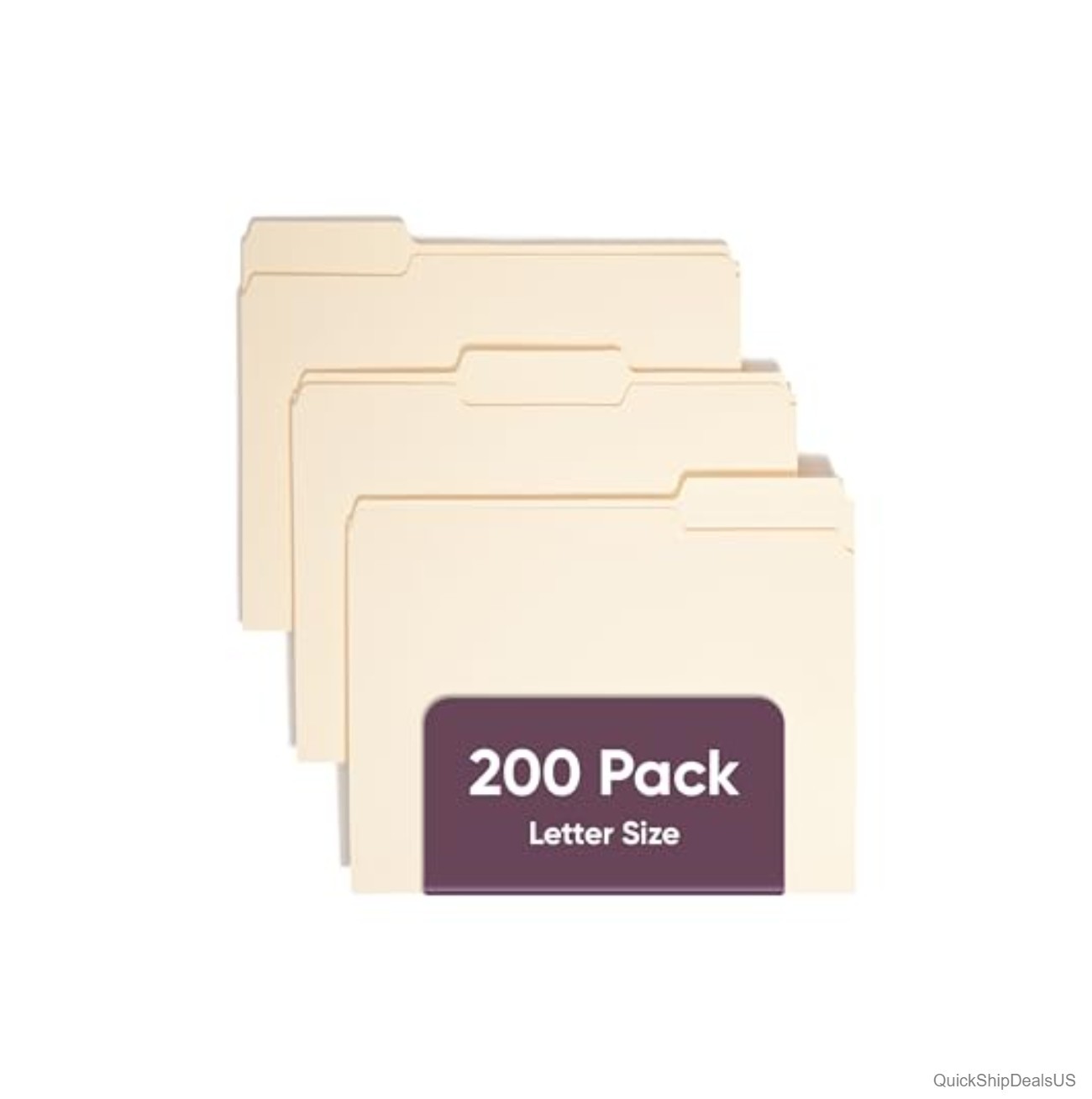 File Folders Letter Size Manila 1/3 Cut 200 Count Assorted Positions