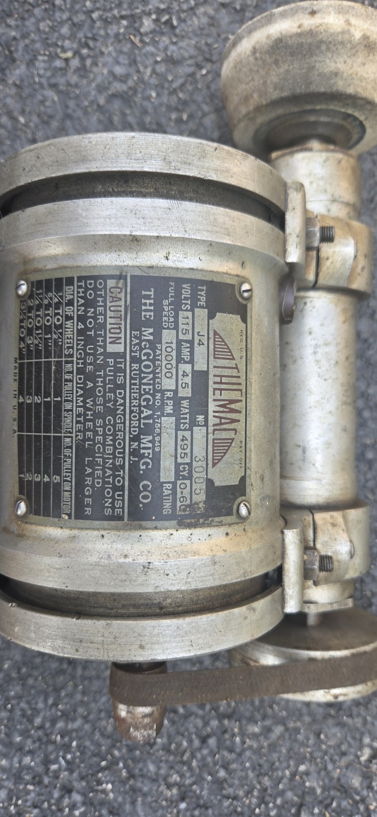 Themac J4 No. 3005, VINTAGE, 10,000 Full Load Speed, 460 Watts Cy 0-60, Works