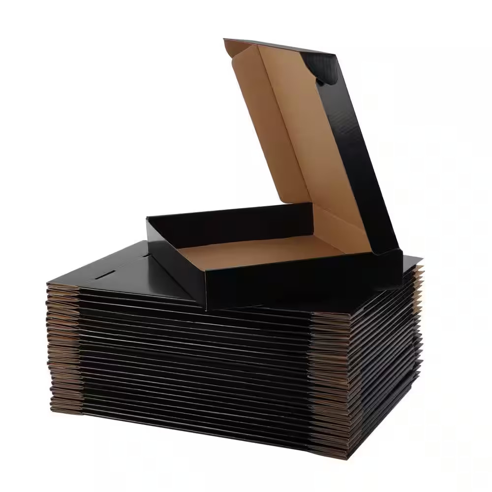 13 In. X 10 In. X 2 In. 25 Packs Black Shipping Boxes, Packaging Cardboard Boxes