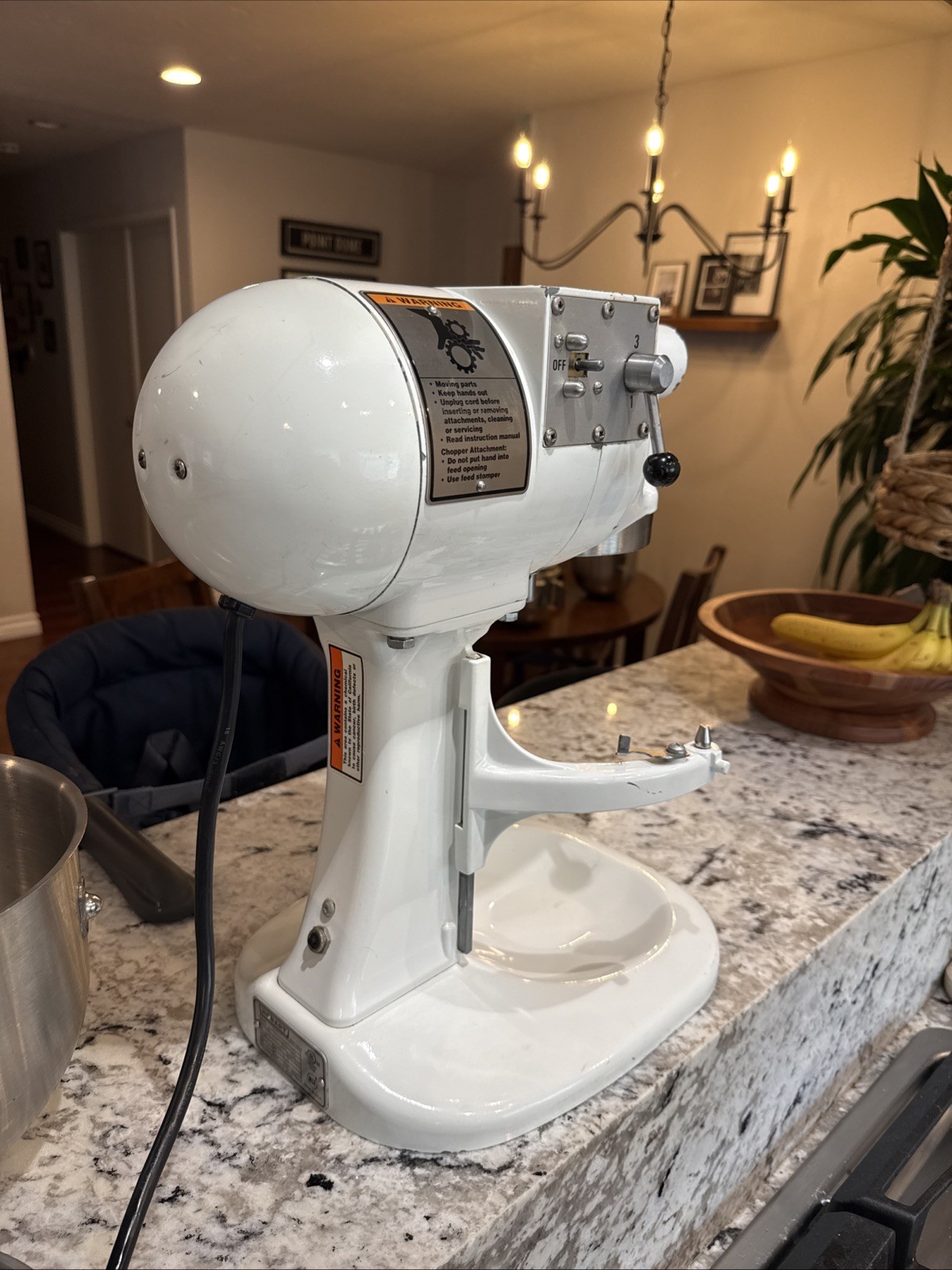 Hobart N50 Commercial Mixer WHITE Counter Top 5 Quart 3 Speed +Bowl+paddle WORKS