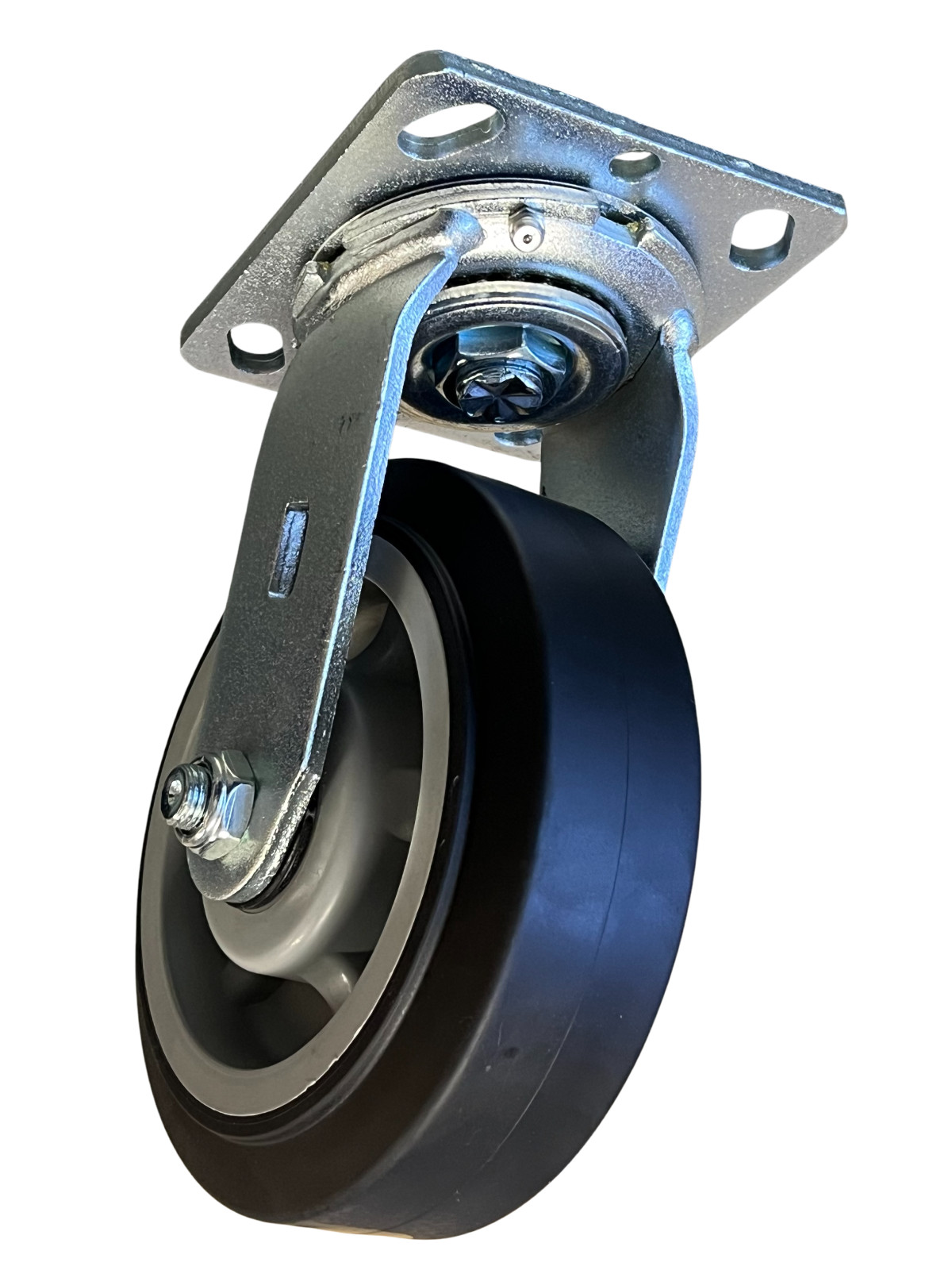 Black Non-Marking Rubber 6″ x 2″Swivel with Brake Caster