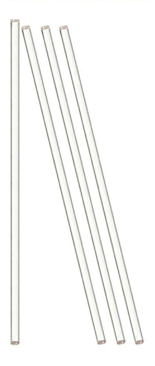 4 Pack Glass Stirring Rods 10″ Round ends for Science Education, Lab and Kitchen