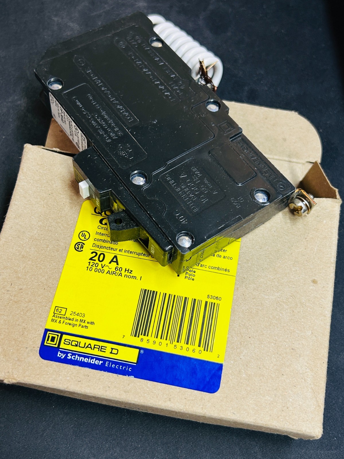 Square D QOB120CAFI 20 Amp Single Pole Circuit Breaker