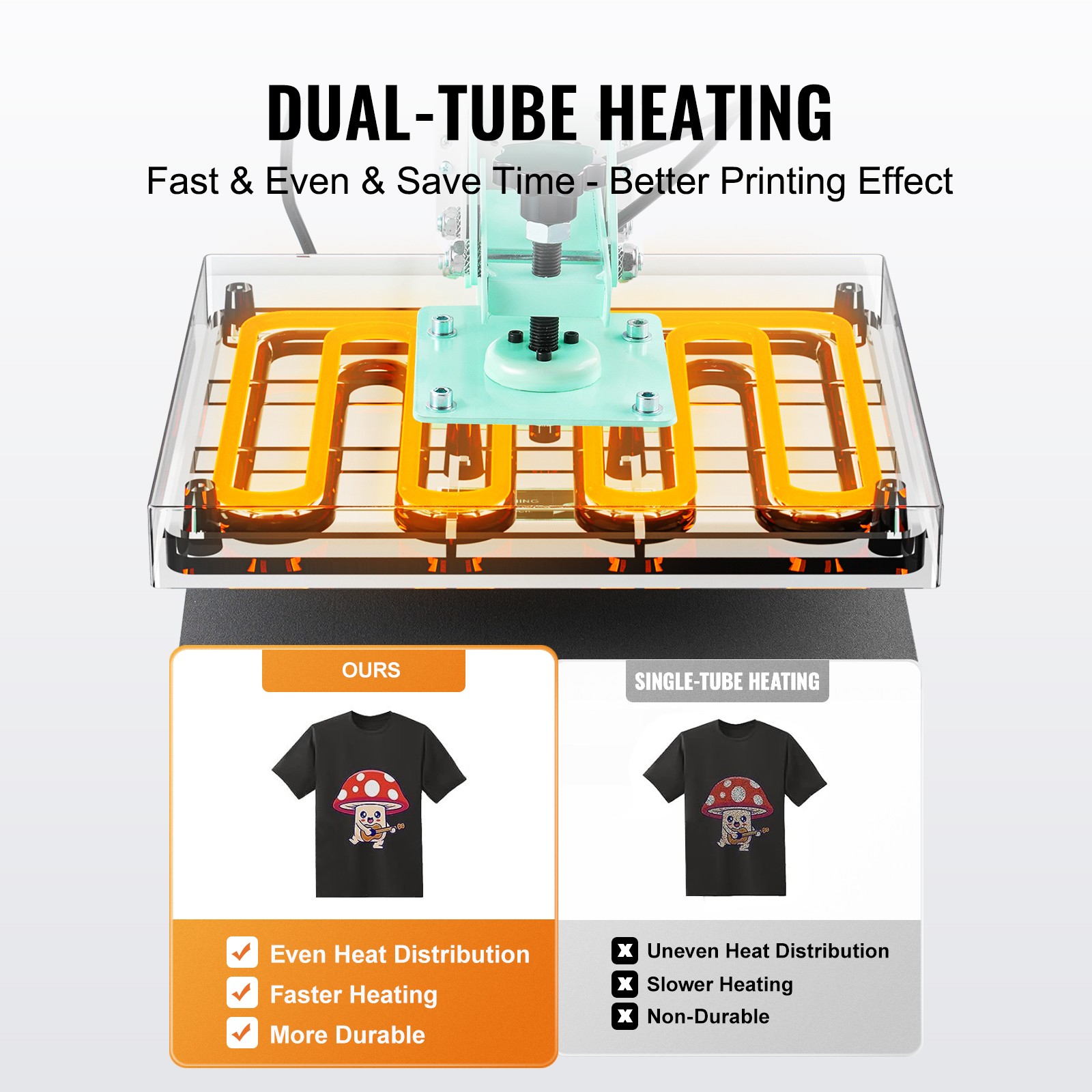 VEVOR Heat Press Machine 15×15 in Slide Out Heat Transfer Machine T-Shirts Green