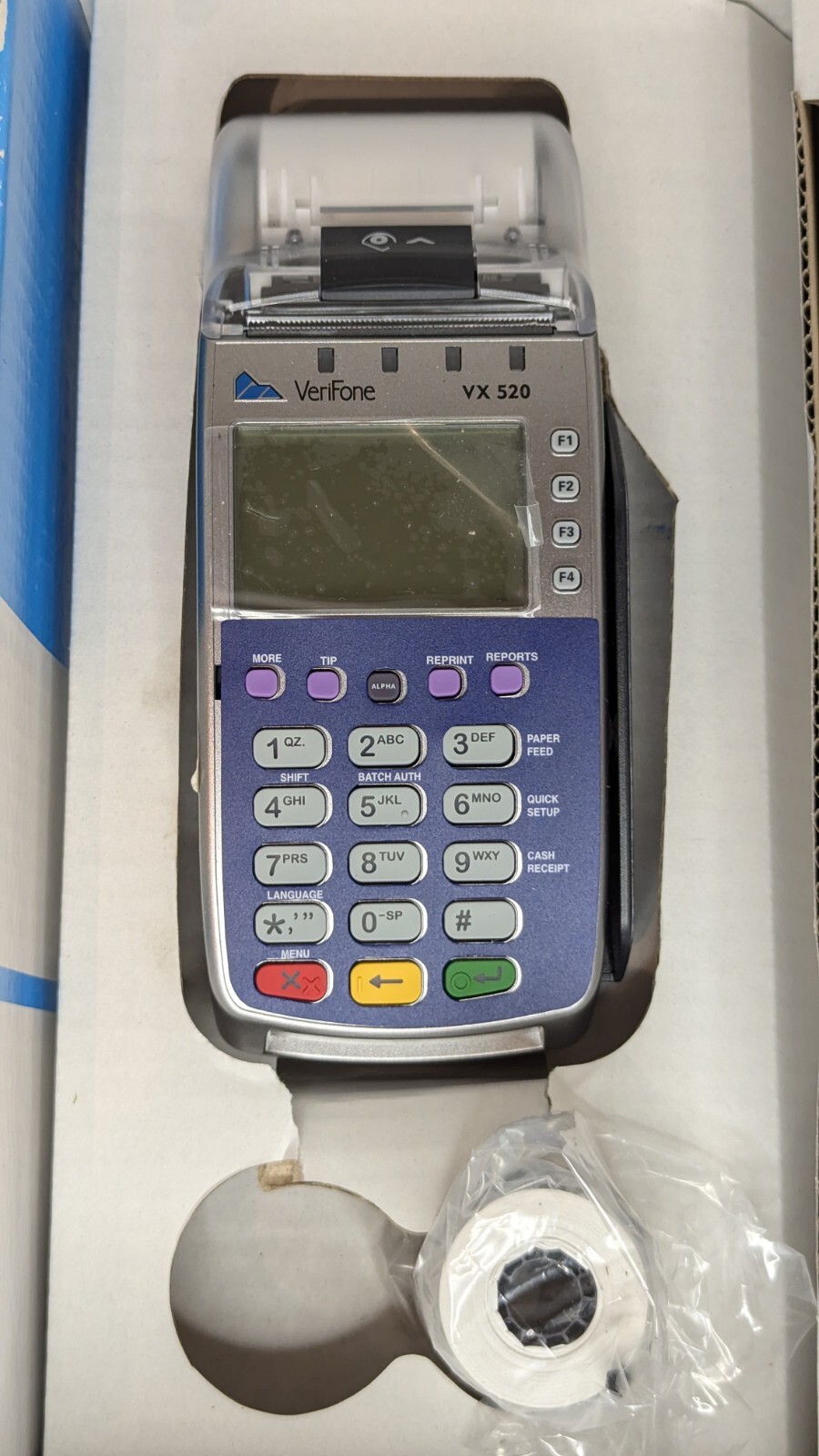 VeriFone VX520 Credit Card POS Terminal Dial ETH Power Card Chip Reader