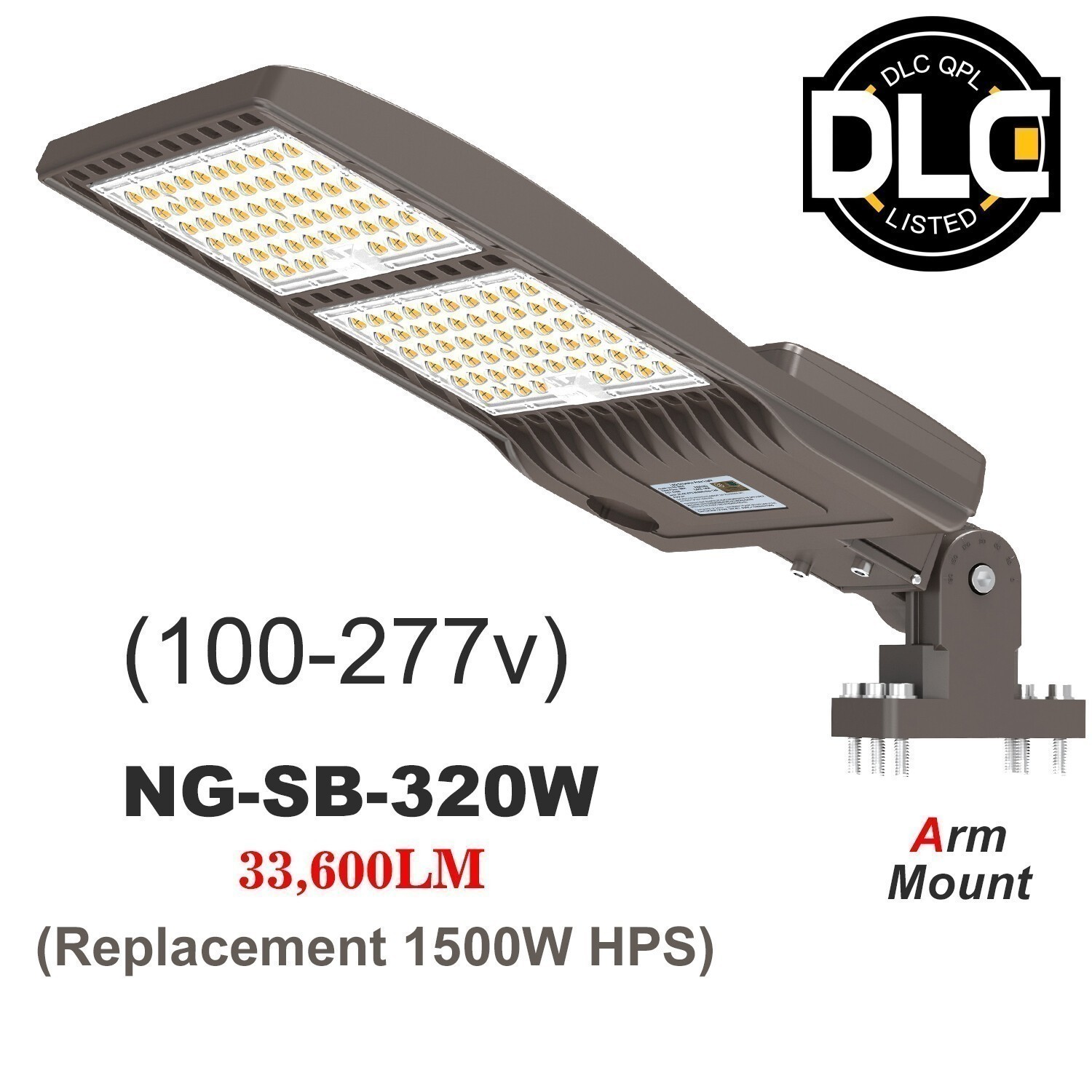 320W LED Parking Lot Light Fixtures Commercial Shoebox Pole Lights 5000K 33600LM