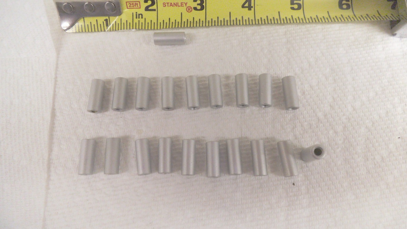 20 pieces round Aluminum Spacers, 1/4 OD x 5/8 long x .120 ID