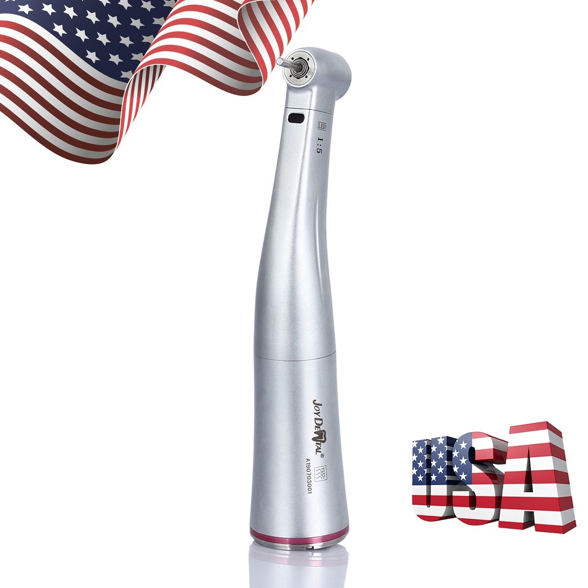 AZDENT Dental Electric LED Micro Motor Brushless / LED 1:5 Increase Contra Angle