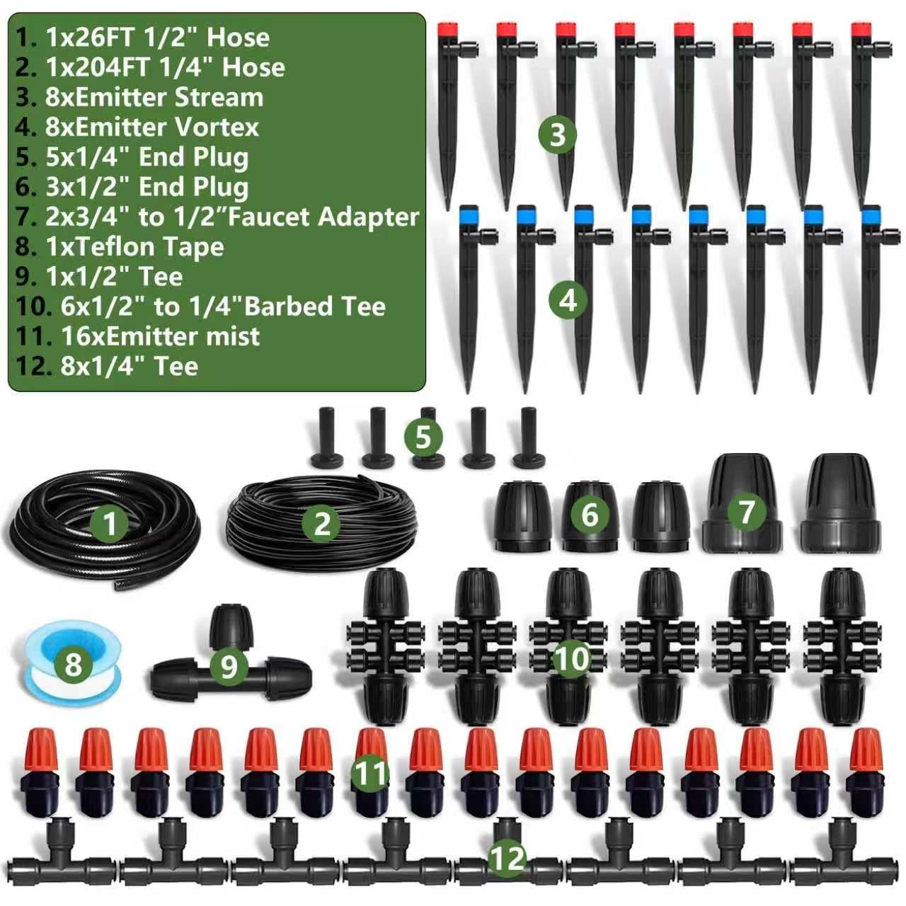 230FT Automatic Watering System for Outdoor Plants, 230FT, green