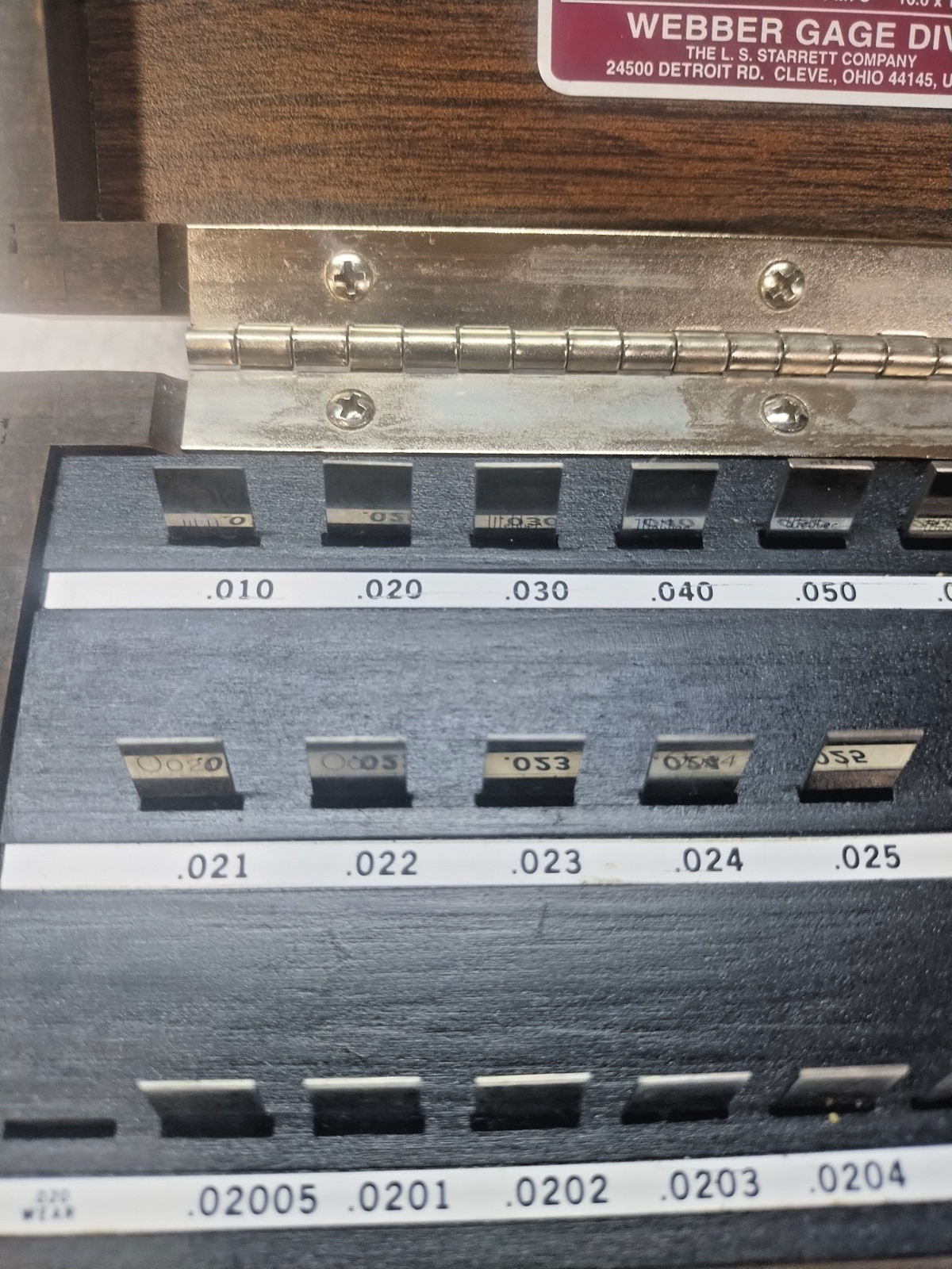 Starrett Weber RS28A1 Gage Block Set Grade 2