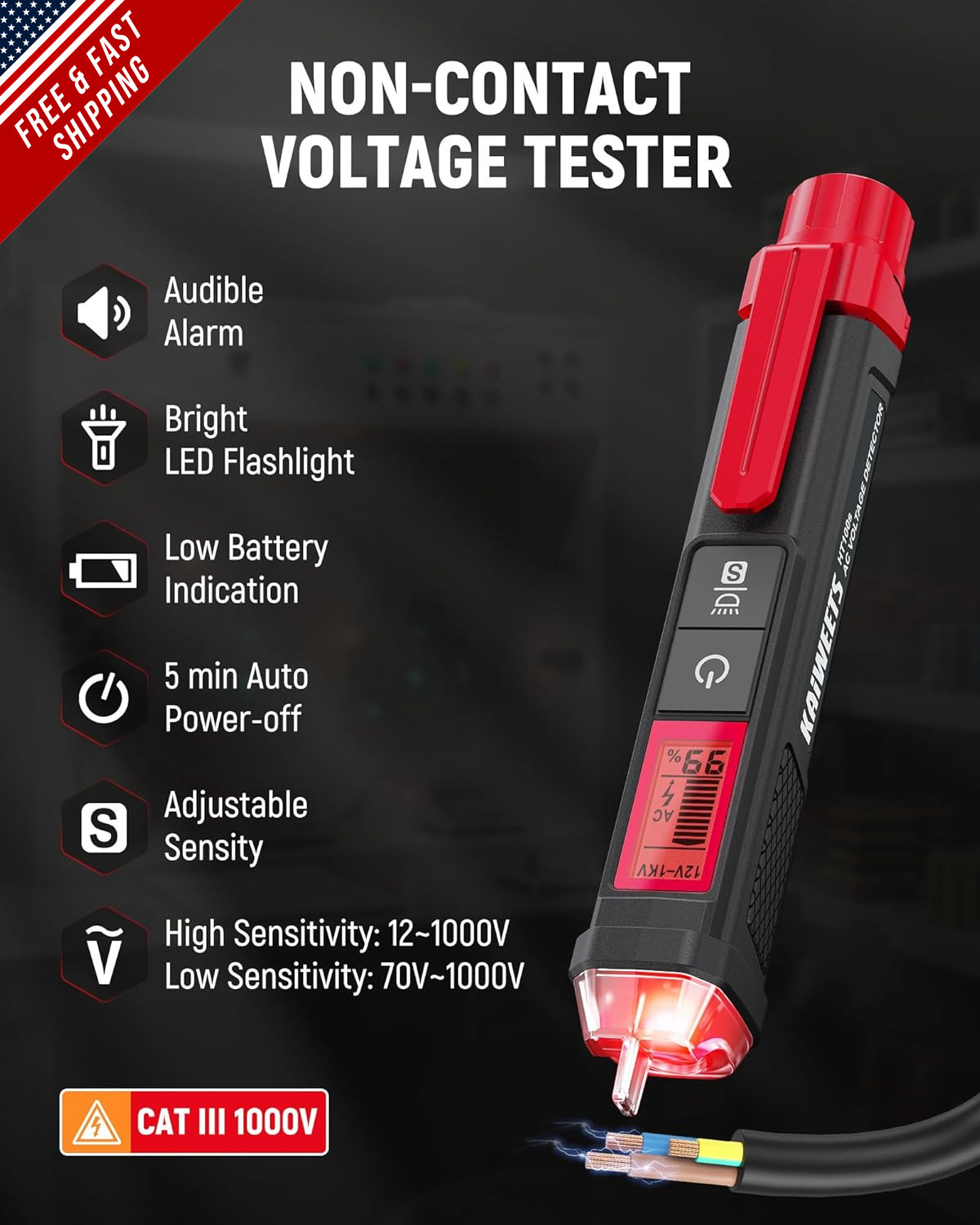 Electrical Test Kit KIT01, Digital Multimeter, Smart Non-Contact Voltage Tester