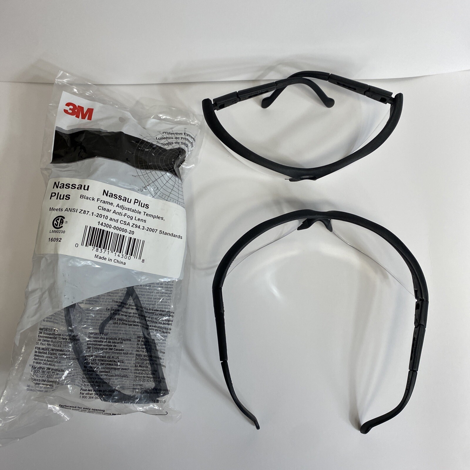 Protective Glasses Nassau Plus Anti-Fog Adjustable 3 Sets of Glasses