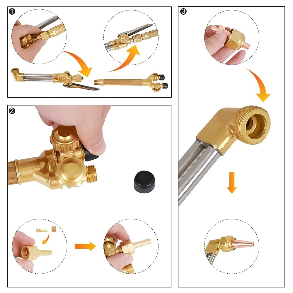 TOAUTO Heavy Duty Cutting Torch, Oxygen Propane Acetylene Welding Torch Flame To