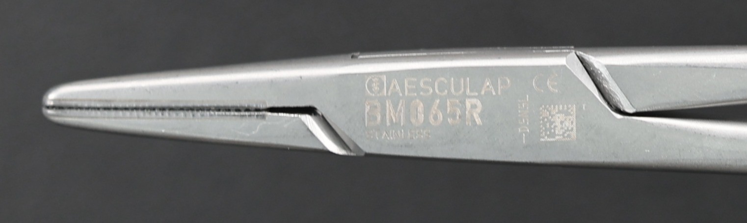 Aesculap BM065R Mayo-Hegar Needle Holder, Straight, Serr, TC 6″