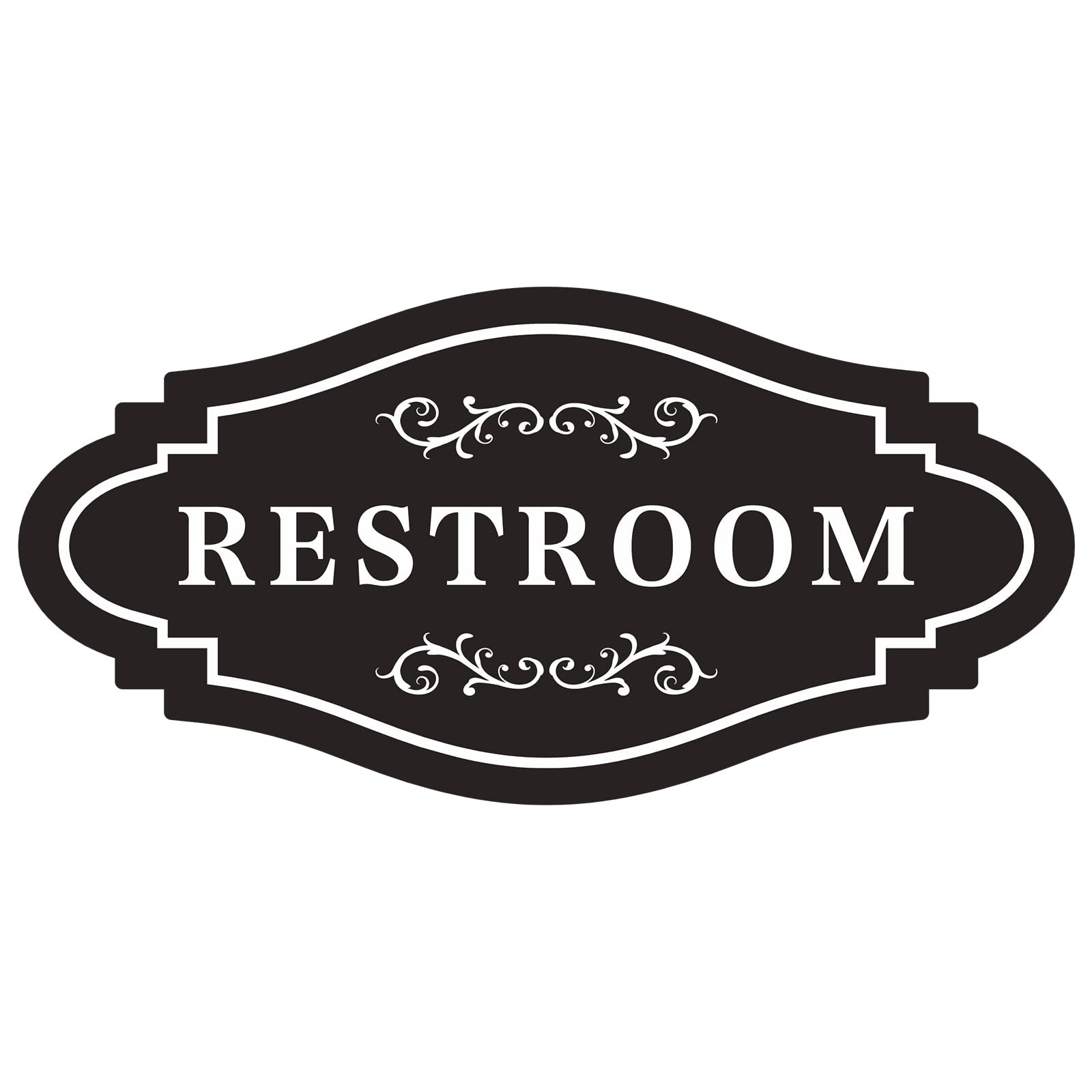 FXRN Restroom Sign,restroom signs for 4×8 inches, Black/White