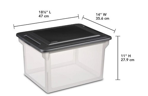 Sterilite Plastic Letter-Size File Box, Clear New