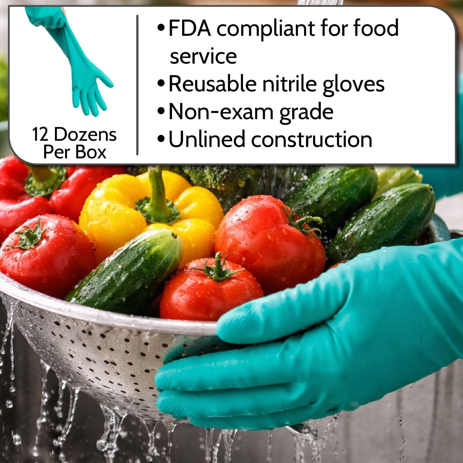 1 DZ 11 Mil Powder Free Chemical Resistant Diamond Textured Nitrile Gloves – M