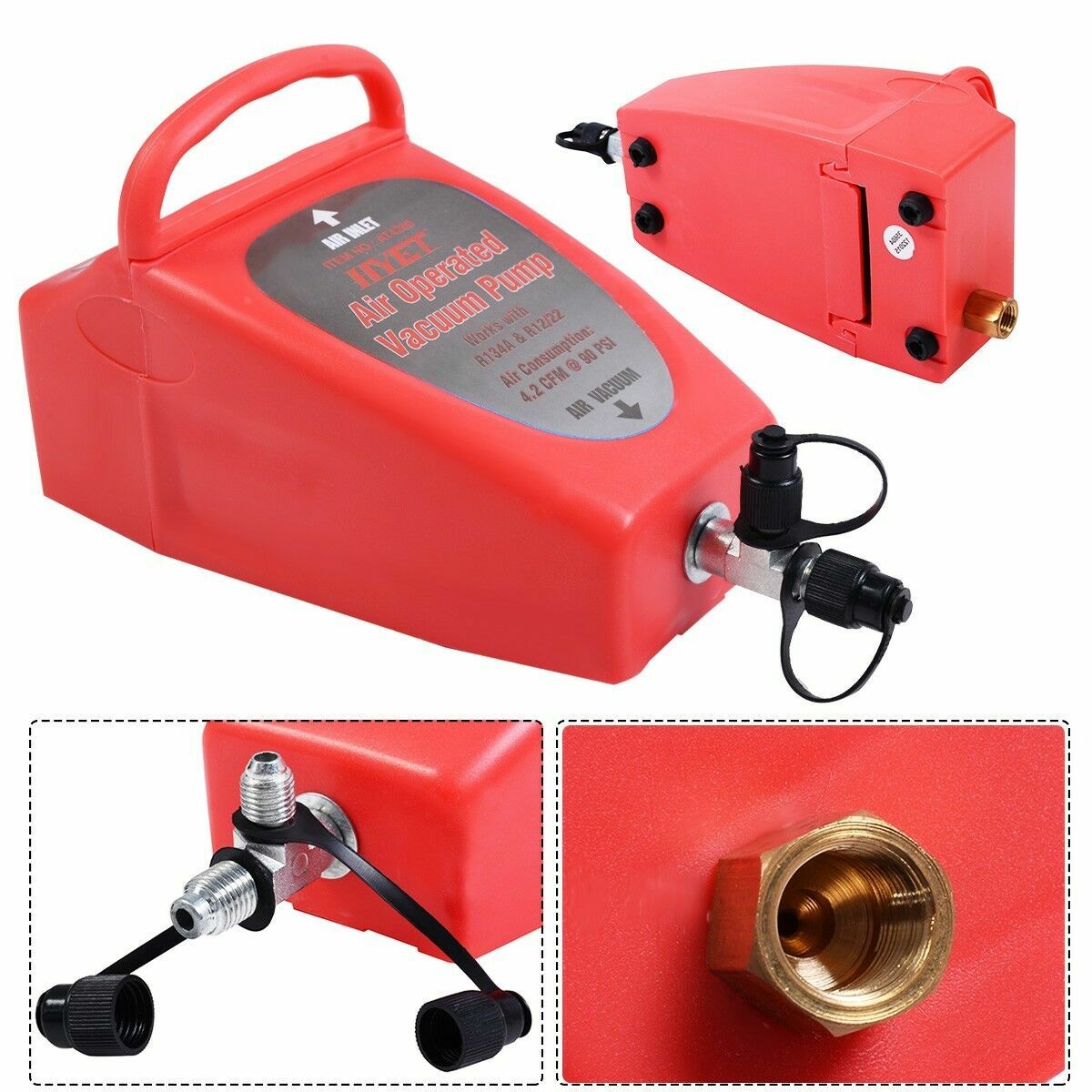 Ironmax 4.2CFM A/C Air Operated Vacuum Pump Auto Air Conditioning System