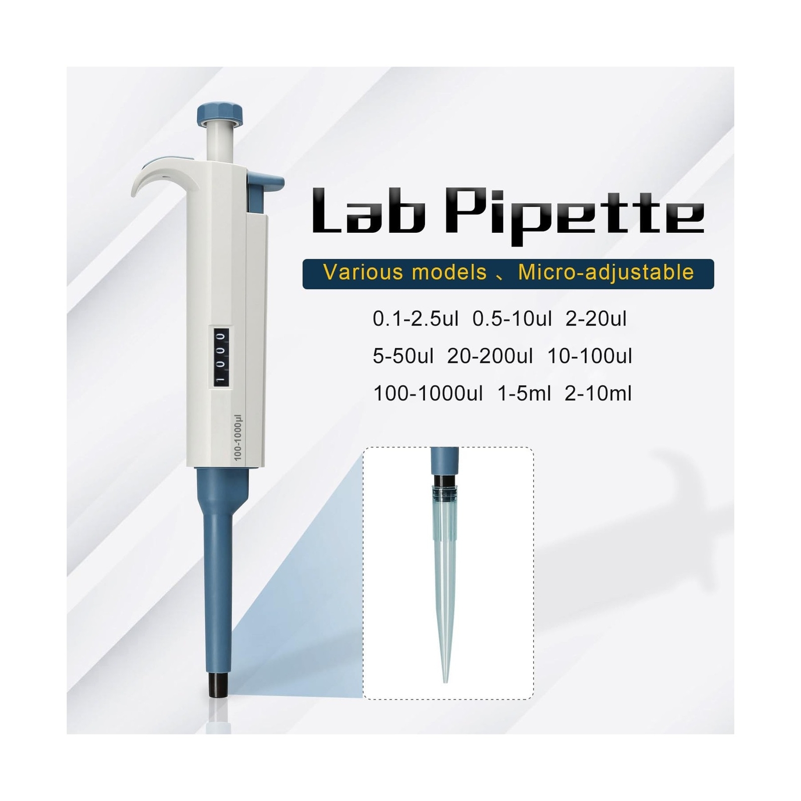 Micropipette 1-5ml, Adjustable Pipettor for Laboratory, Single Channel Lab Pi…