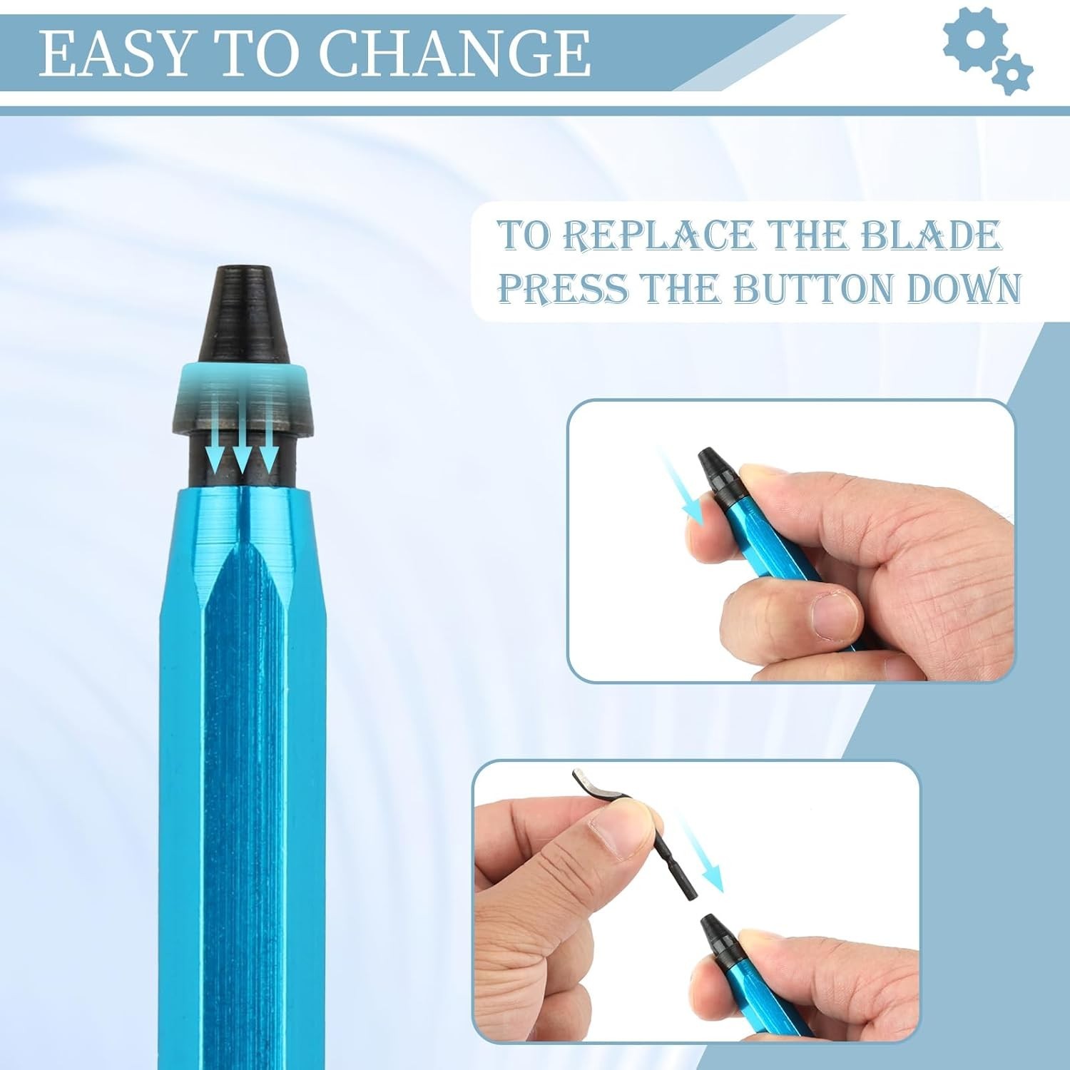 Deburring Tool with 12 HSS Blades for Metal Plastic PVC Pipe 3D Printing Blue