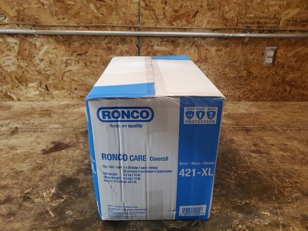 Ronco Care 421-XL X-Large White Non woven Polypropylene With Hood Case of 50