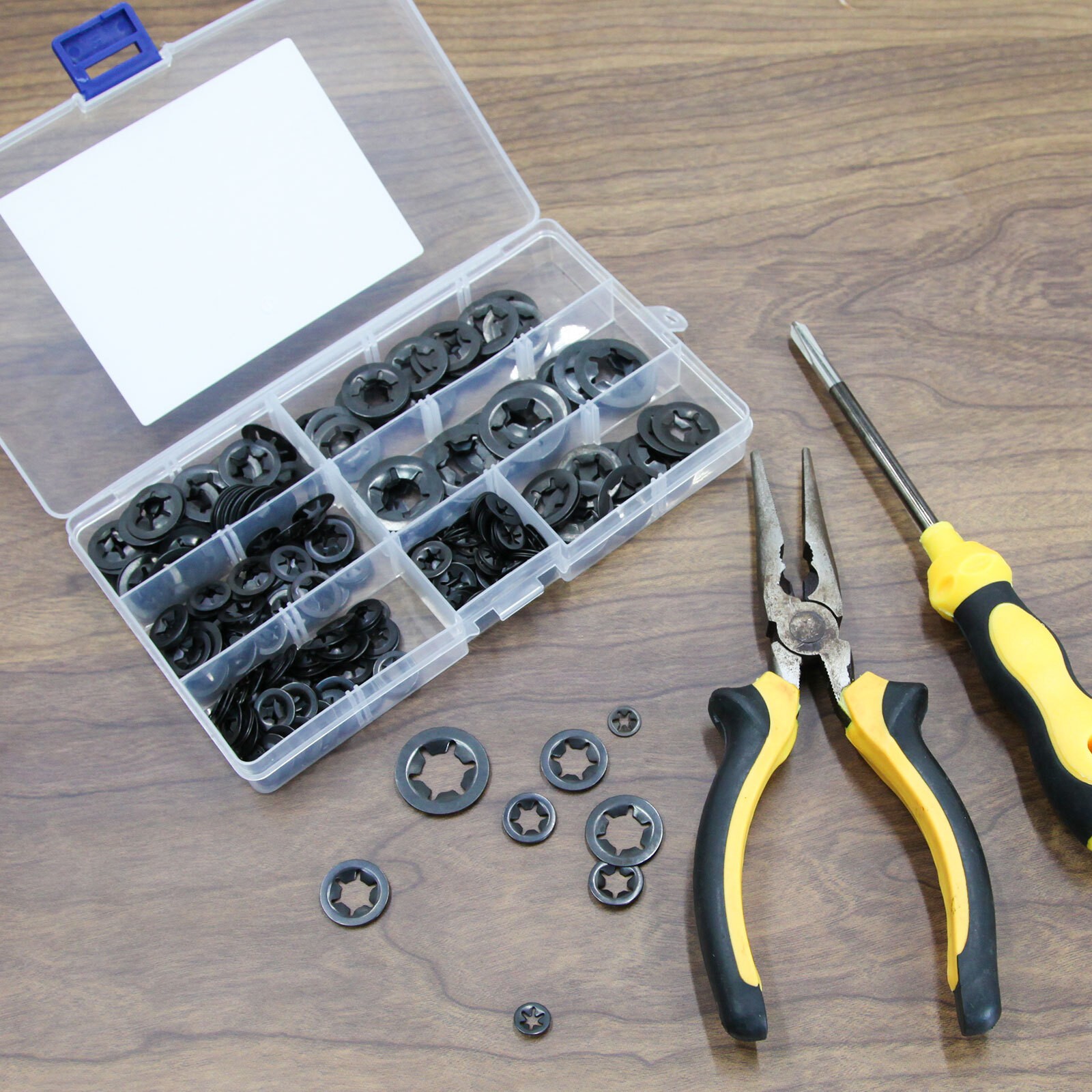 340 Piece Internal Teeth Star Lock Spring Quick Washer Push-In Quick Nut Set