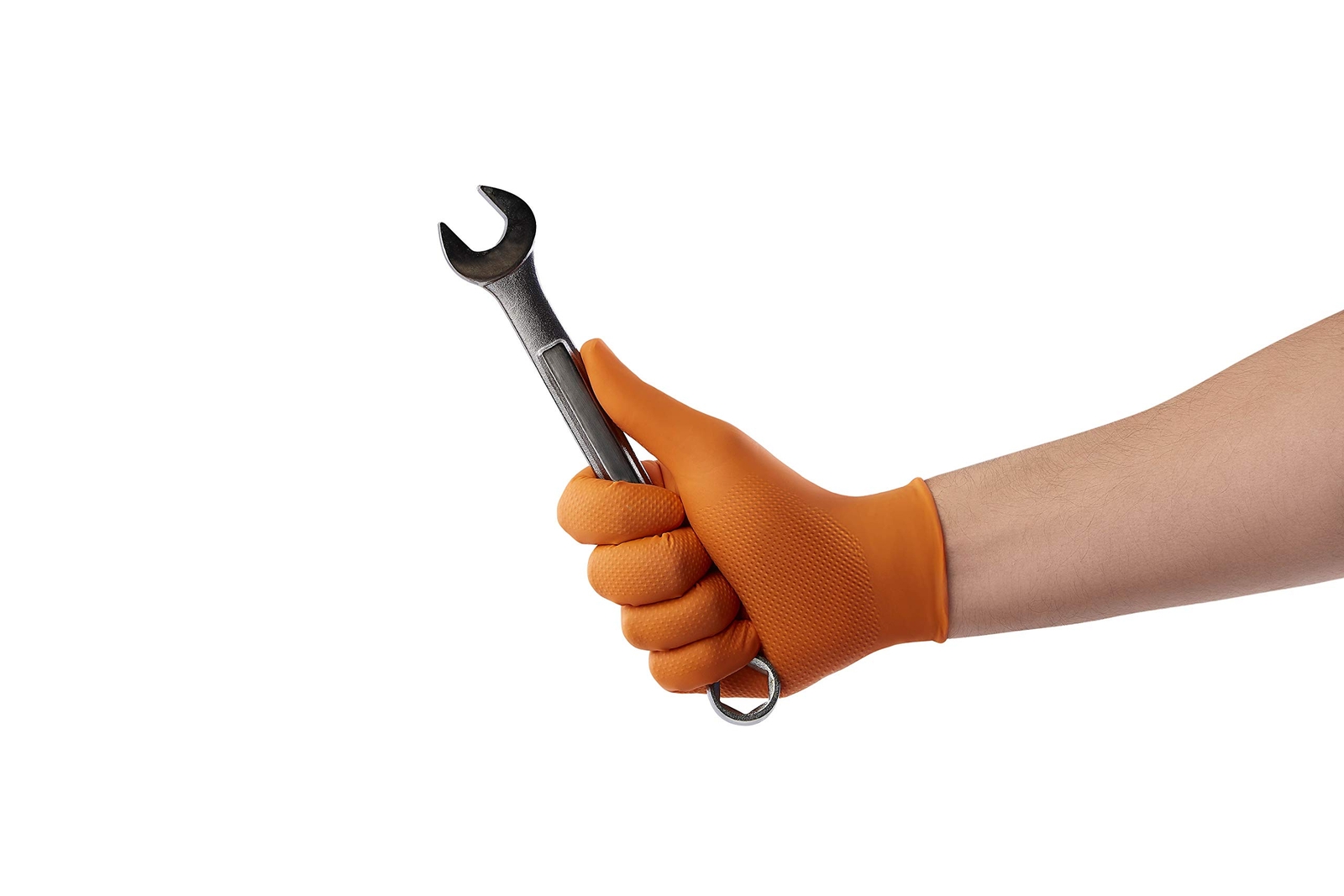 Heavy Duty Orange Nitrile Gloves Pack of 50 8 Mil Thick Multi Purpose Gloves