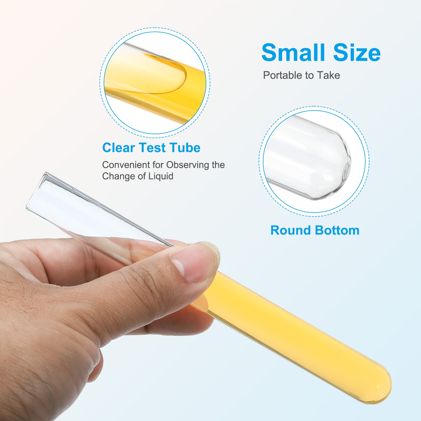 15ml Test Tubes, 50pcs 5.91×0.63in Glass Test Tube Containers
